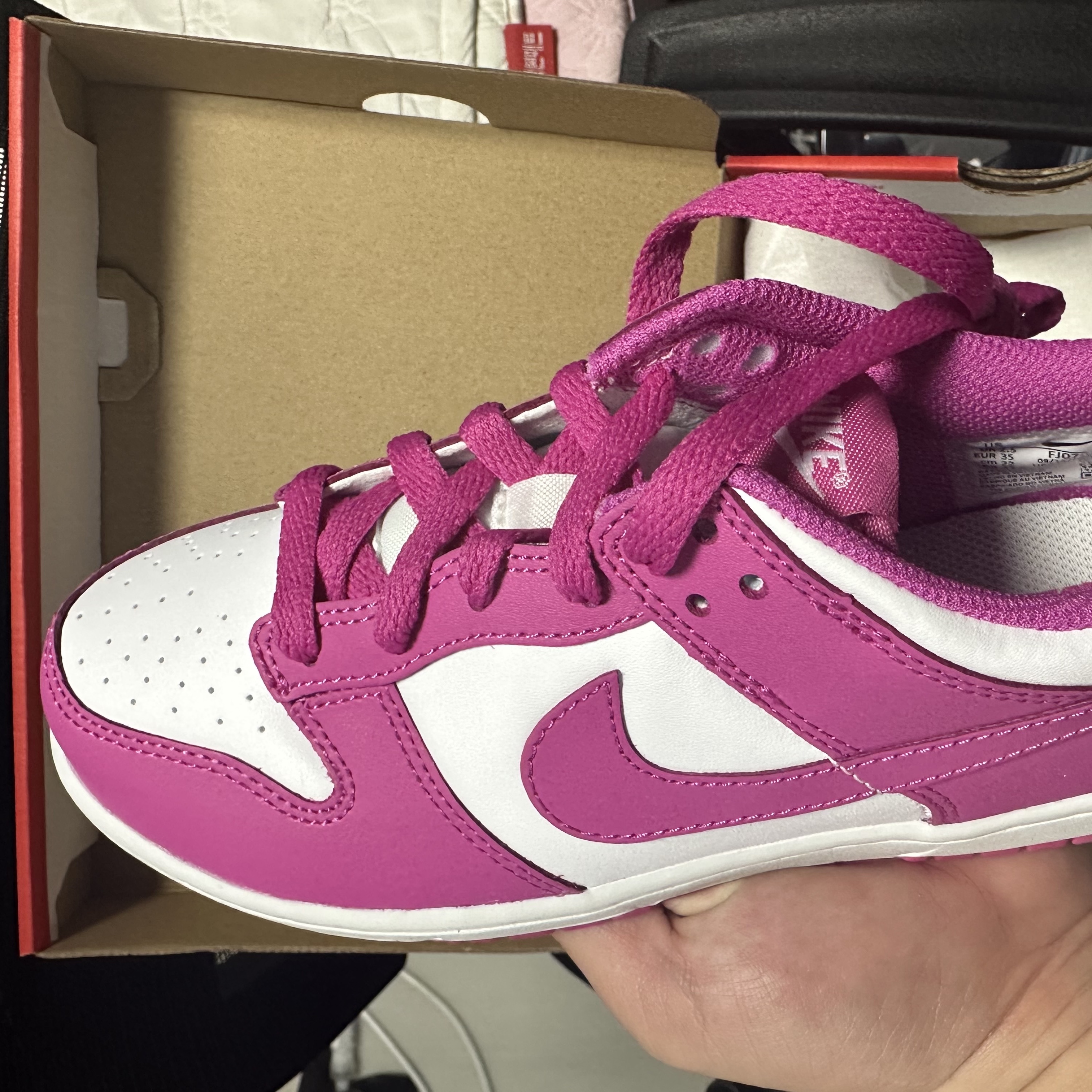 (PS) Nike Dunk Low White Active Fuchsia 착용 스타일
