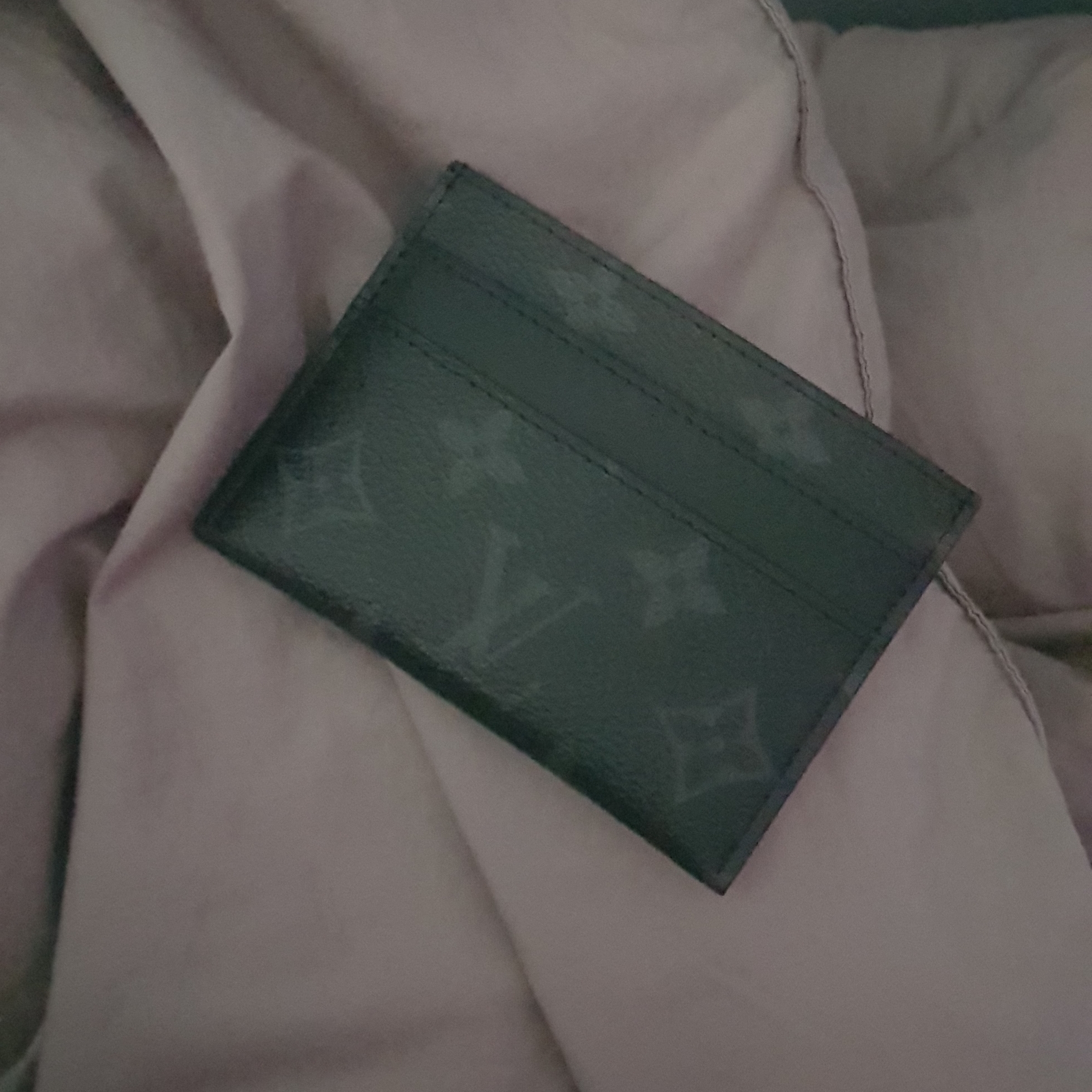 Louis Vuitton Double Card Holder Monogram Eclipse 착용 스타일 - 1