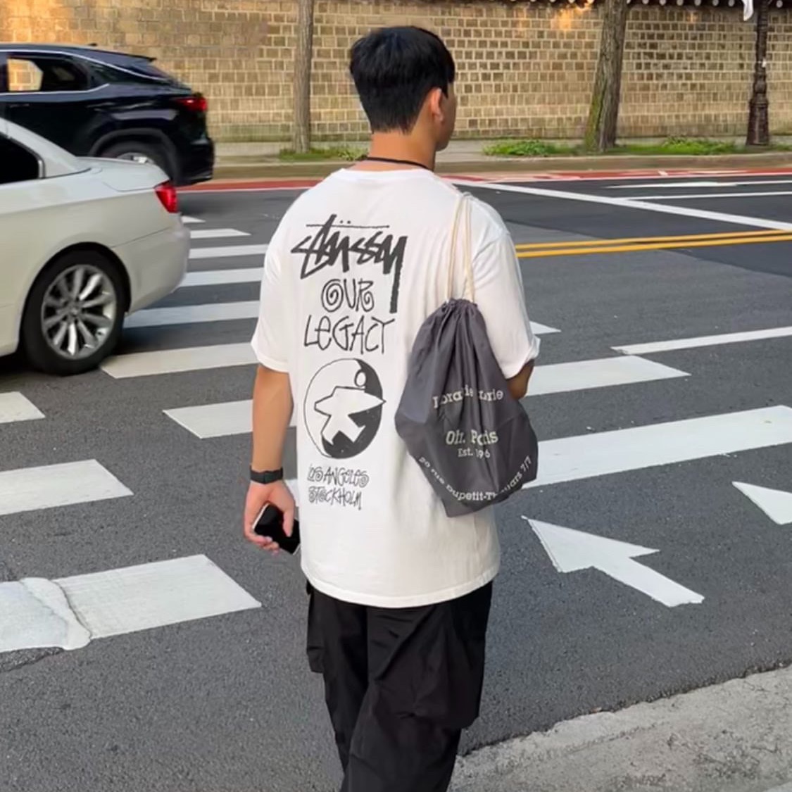Stussy x Our Legacy Surfman Pig. Dyed T-Shirt Natural - 21FW 착용 스타일