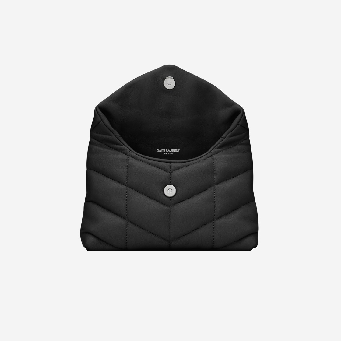 Saint Laurent Puffer Small Pouch in Quilted Lambskin Black 상세 이미지 3