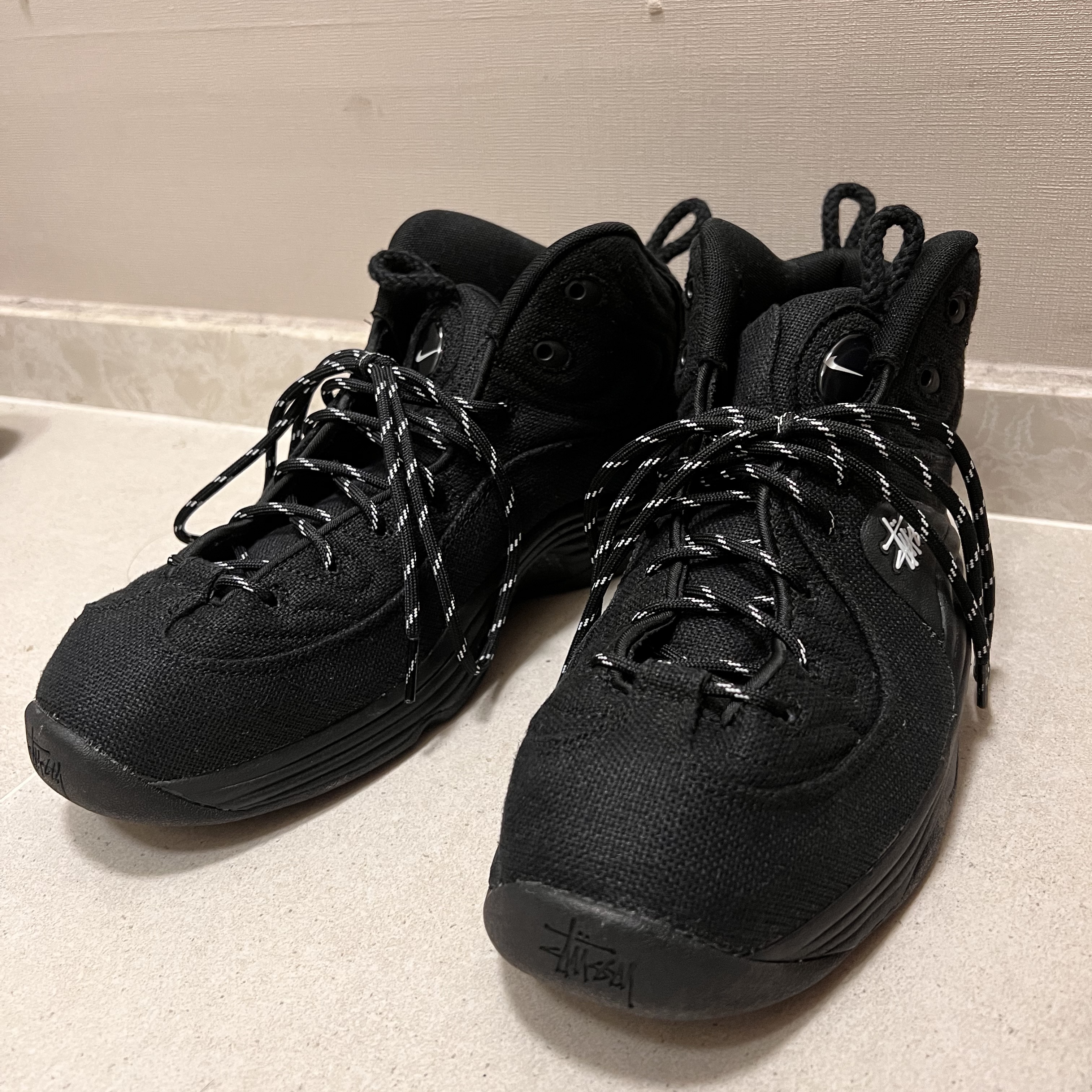 Nike x Stussy Air Penny II Black 착용 스타일 - 1