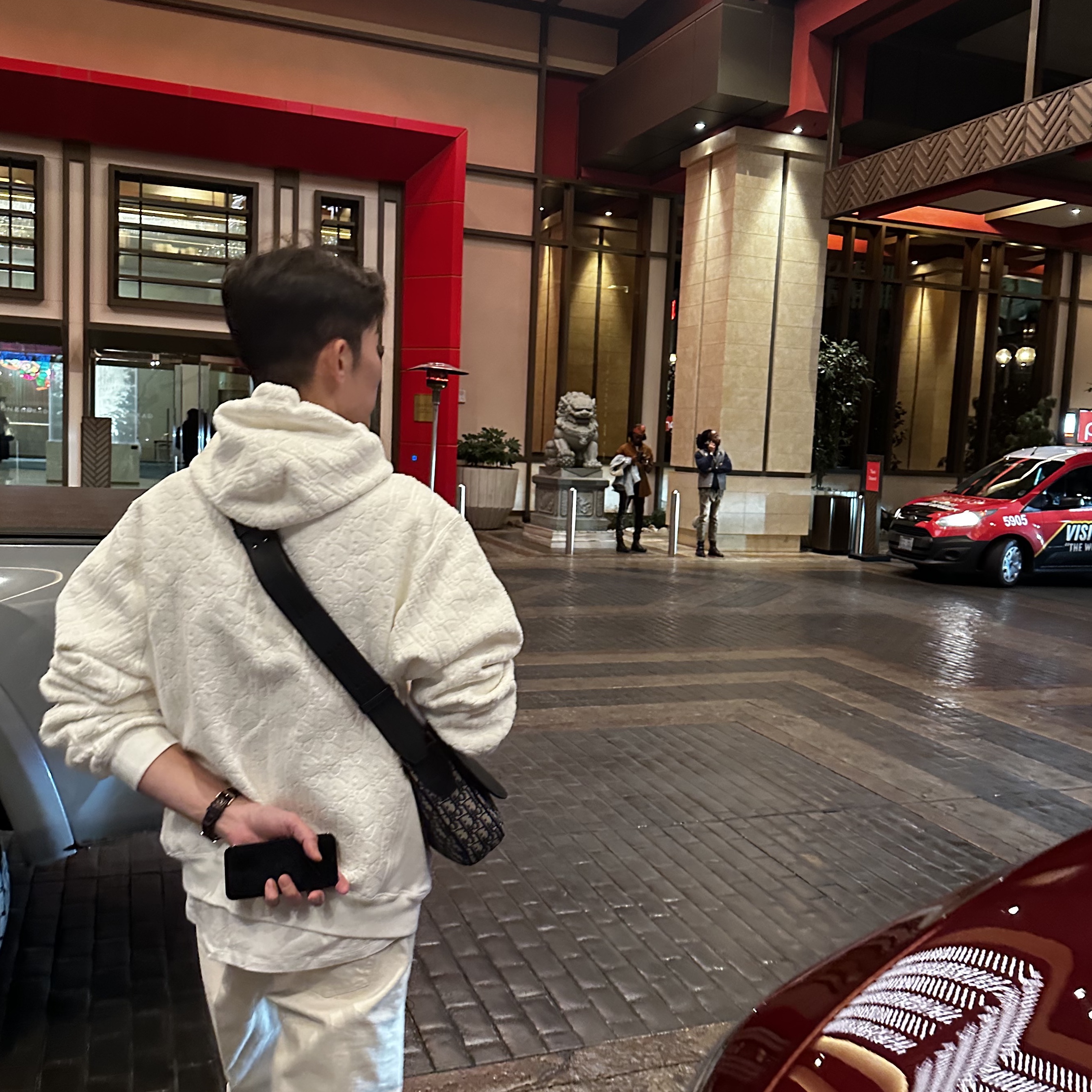 Dior Oblique Hooded Sweatshirt Off White Terry Cotton Jacquard 착용 스타일