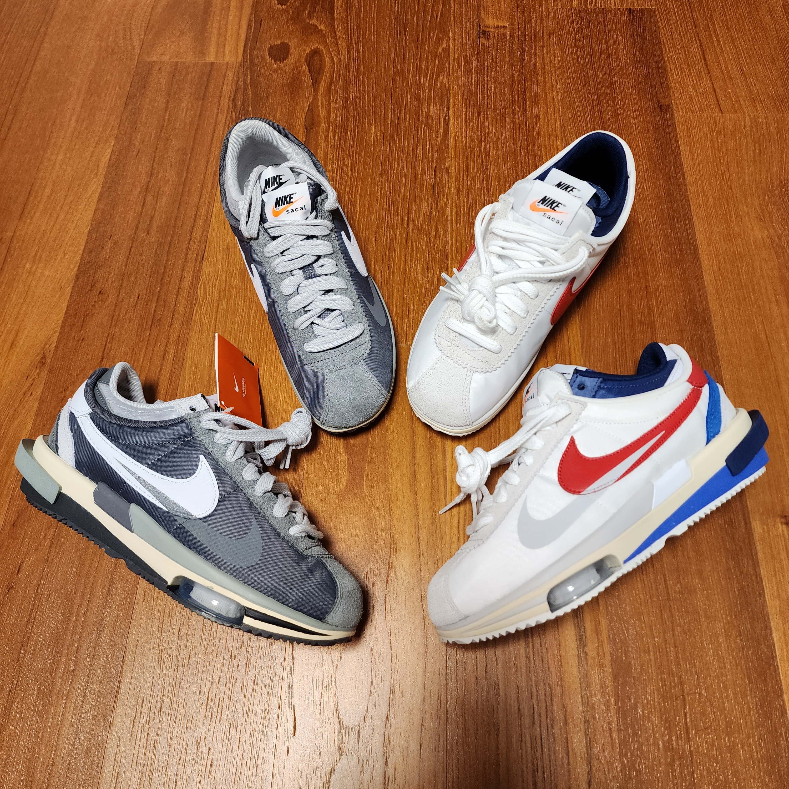 Nike x Sacai Zoom Cortez SP Iron Grey 착용 스타일 - 4