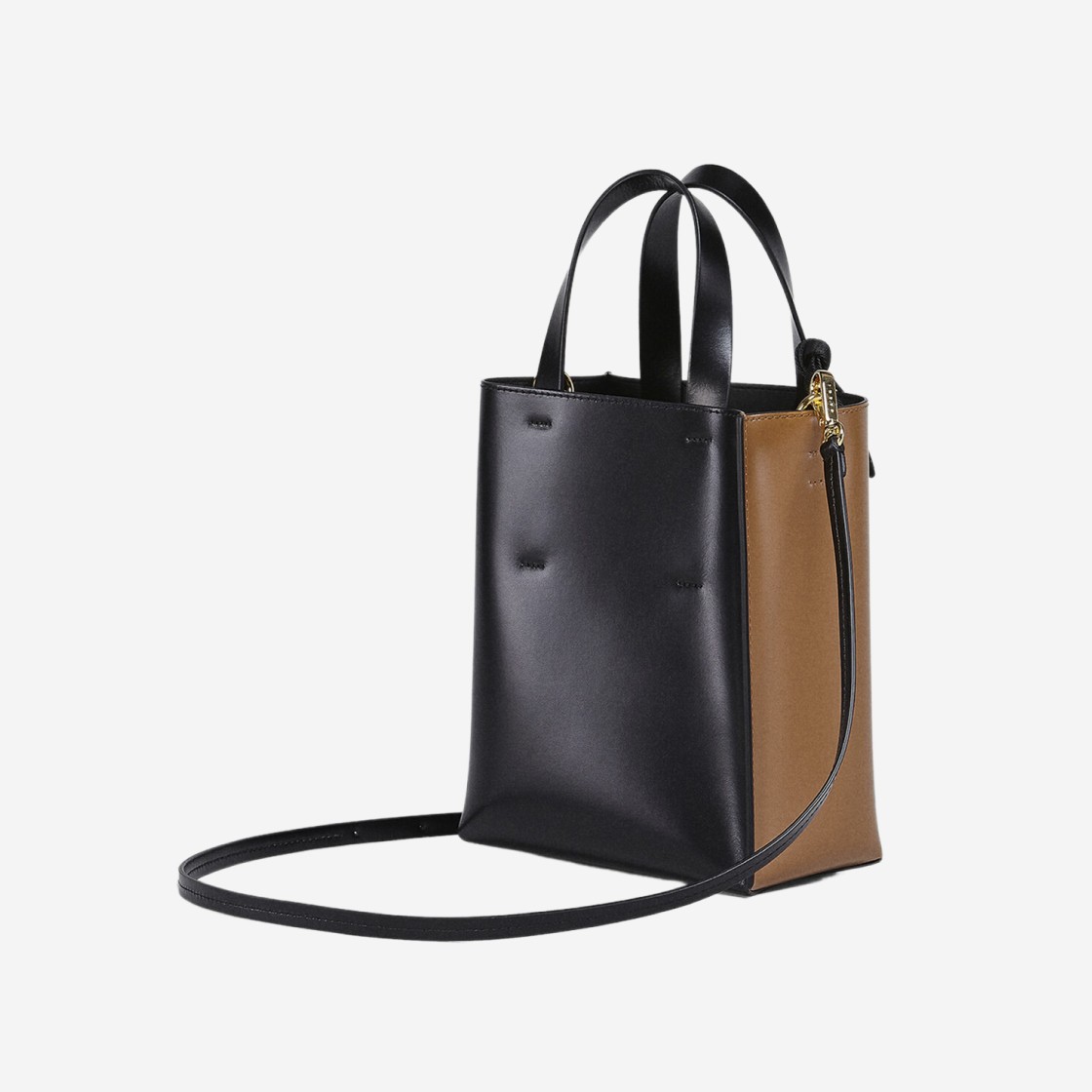 MUSEO small bag in brown and black leather