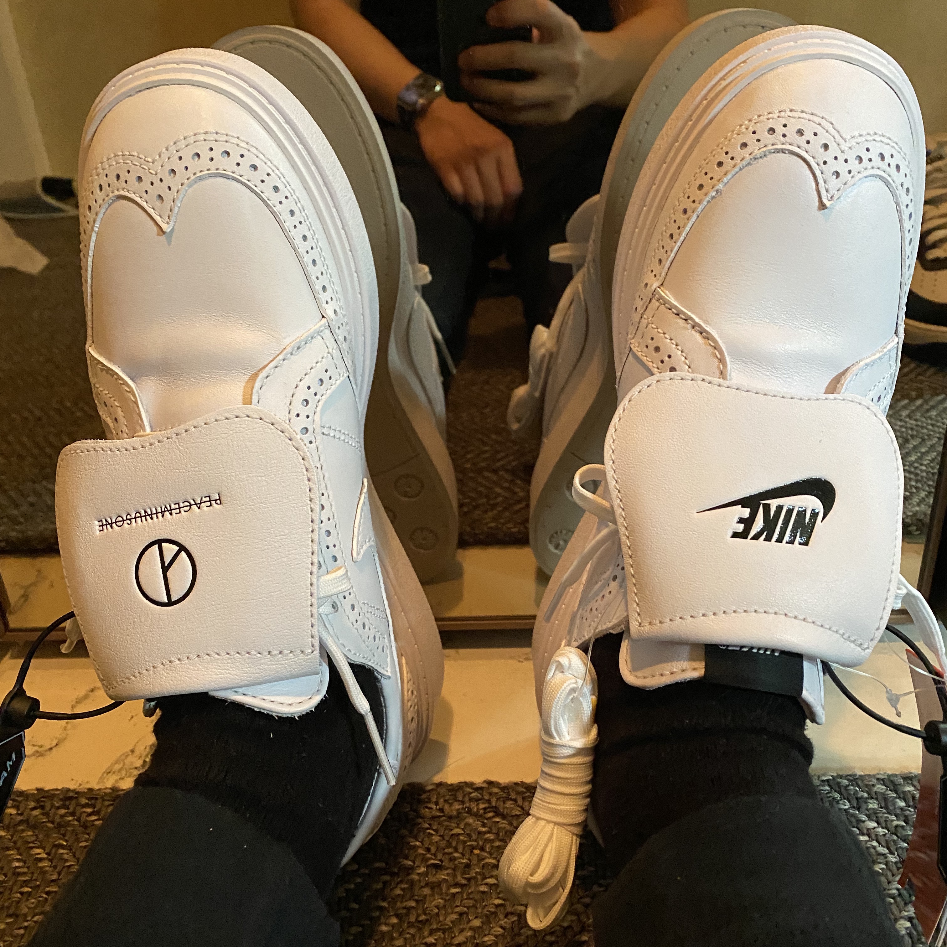 Nike x Peaceminusone Kwondo1 White 착용 스타일