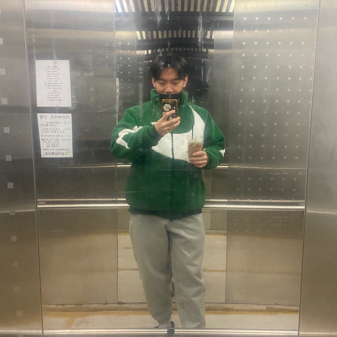 Nike NRG Solo Swoosh Fleece Pants Dark Grey Heather - Asia, Nike Big Swoosh Full Zip Jacket Gorge Green White 착용 스타일