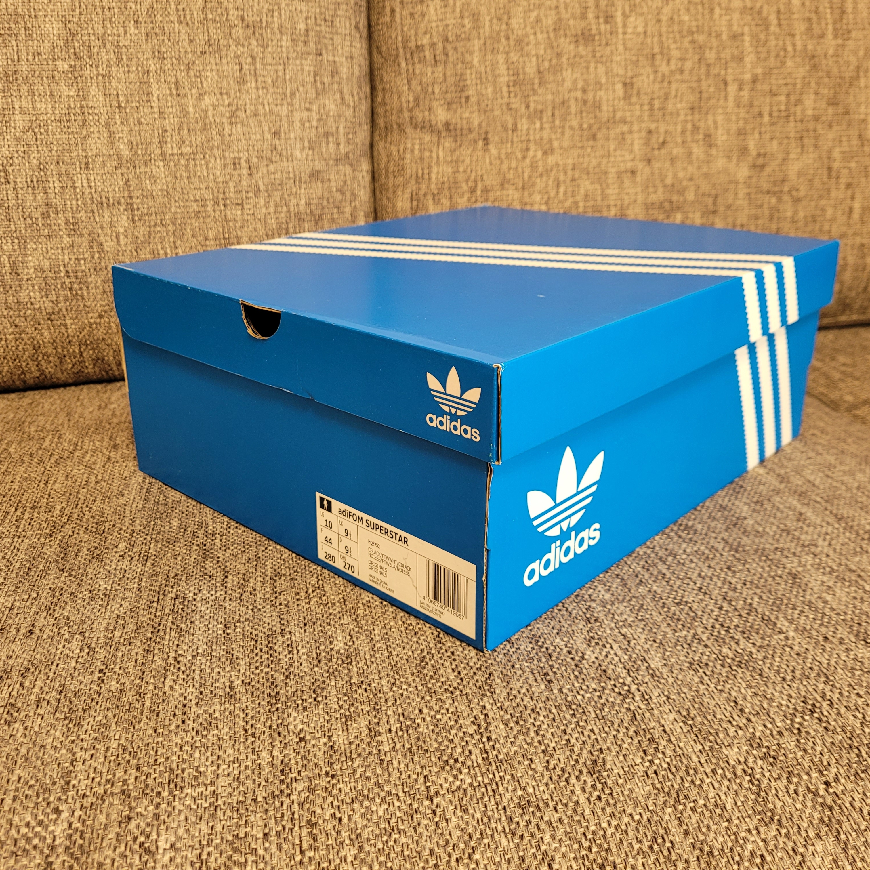 Adidas Adifom Superstar Core Black Cloud White 착용 스타일 - 5