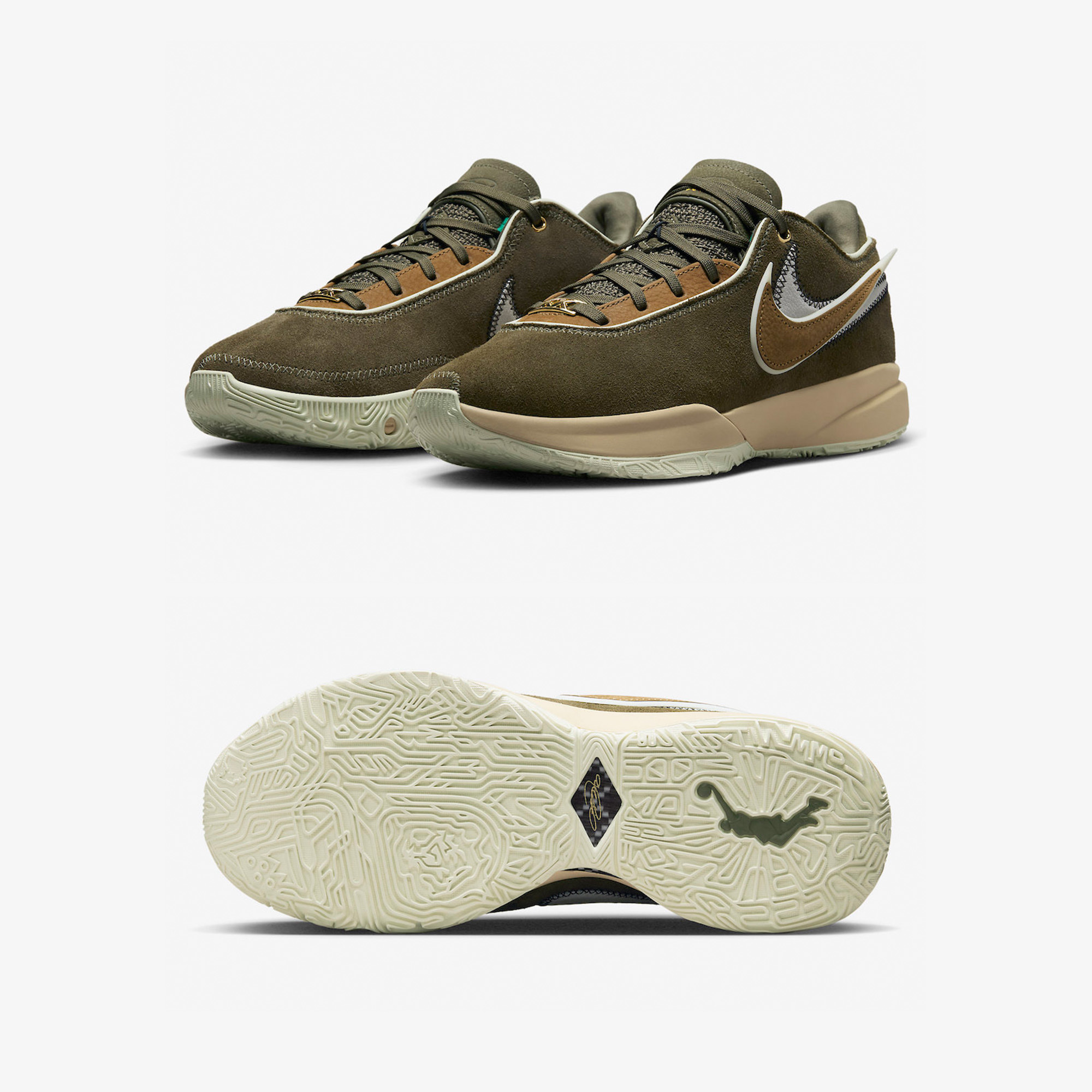 Nike LeBron XX EP Olive Suede 착용 스타일 - 2