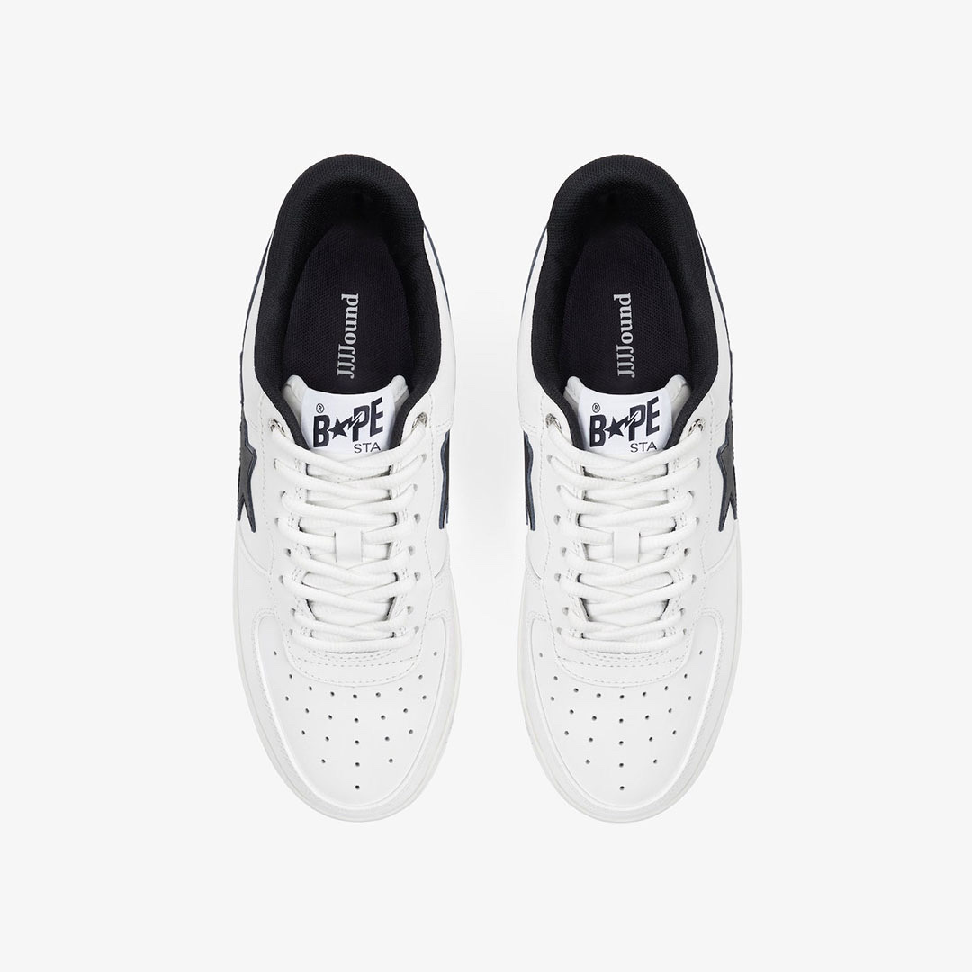 BAPE x JJJJound Bape Sta Low White Navy 착용 스타일 - 2