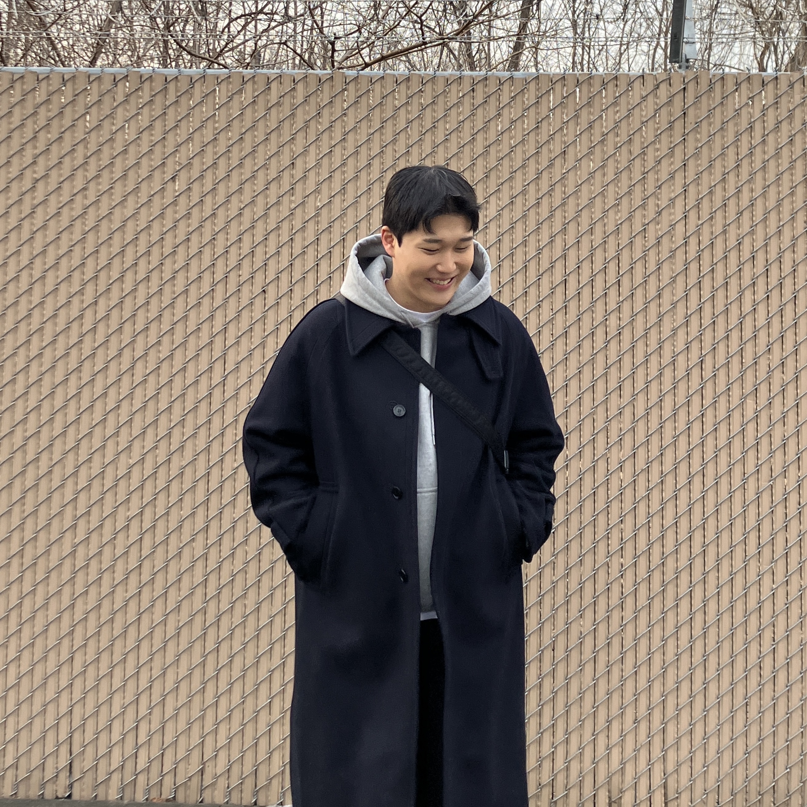 Porter Tanker Shoulder Bag S Black, Nike x Stussy NRG RA Pullover Hoodie Dark Grey Heather (DJ9488-063) 착용 스타일 - 2