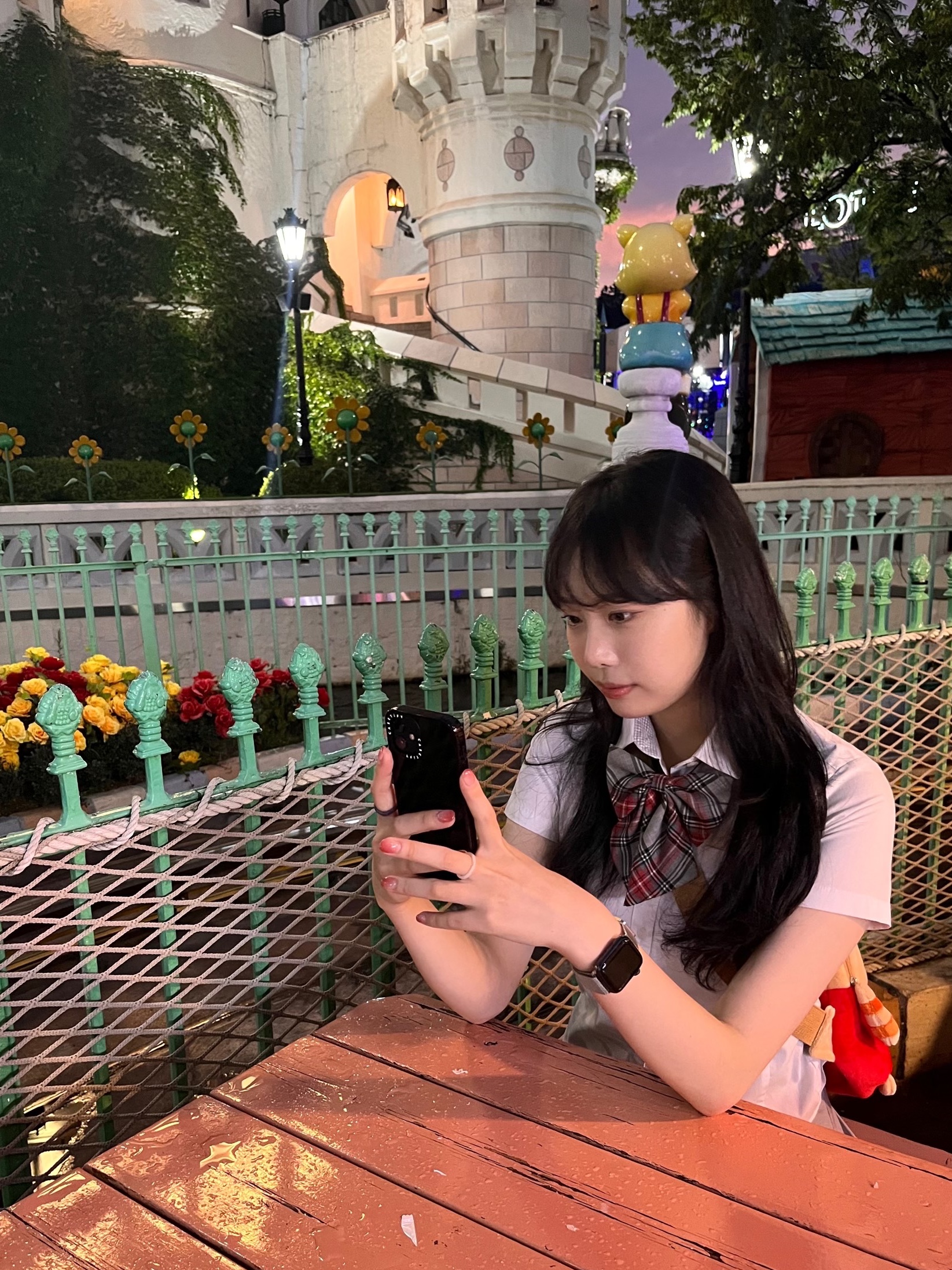 (W) Nike Dunk Low Light Smoke Grey, Apple Watch SE 40mm GPS Midnight Aluminum Case with Sport Band Midnight (Korean Ver.) 착용 스타일 - 3