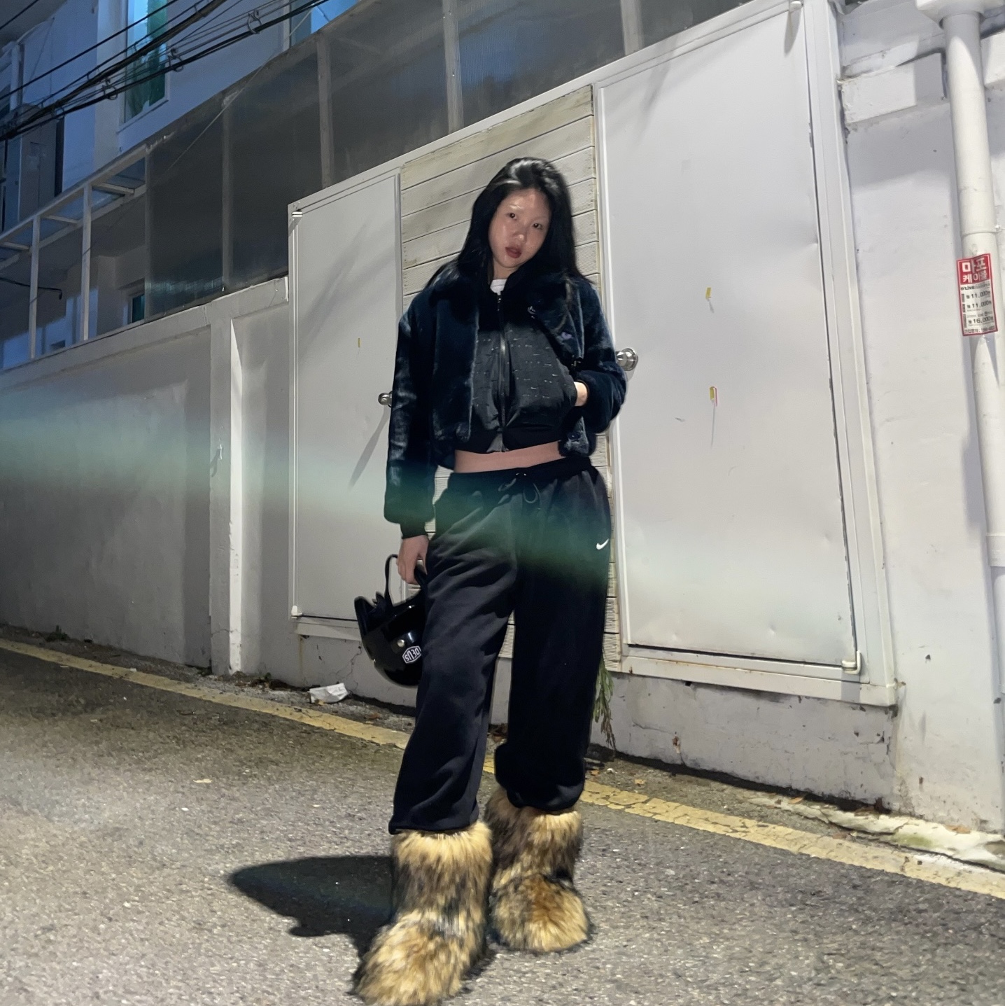 Nike NRG Solo Swoosh Fleece Pants Black - US/EU 착용 스타일 - 1