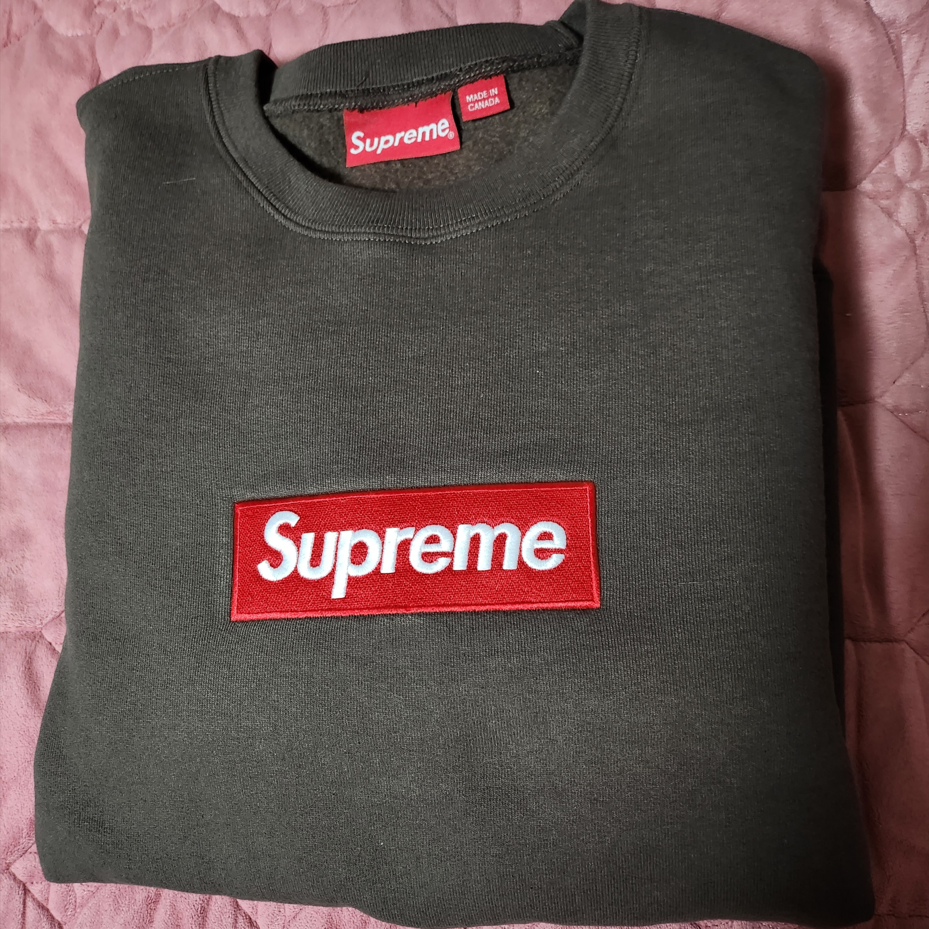 Supreme Box Logo Crewneck Brown - 22FW 착용 스타일