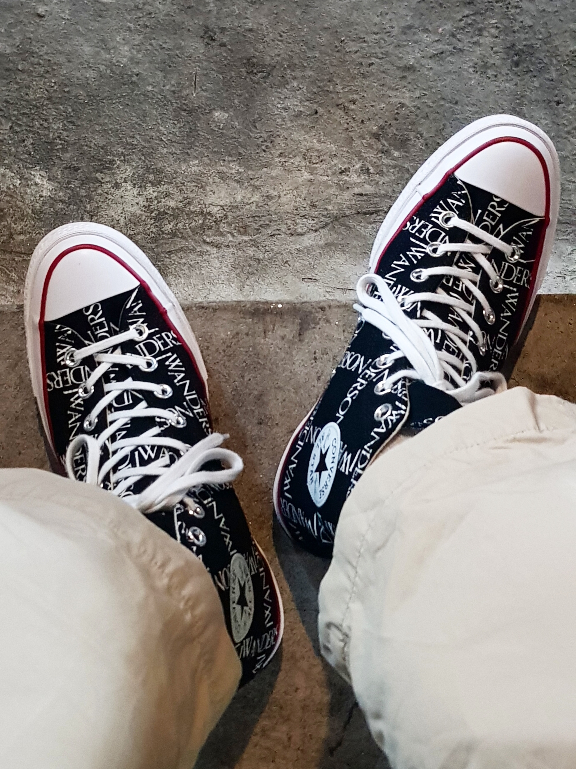 Converse x JW Anderson Chuck 70 Hi Grid Black 착용 스타일