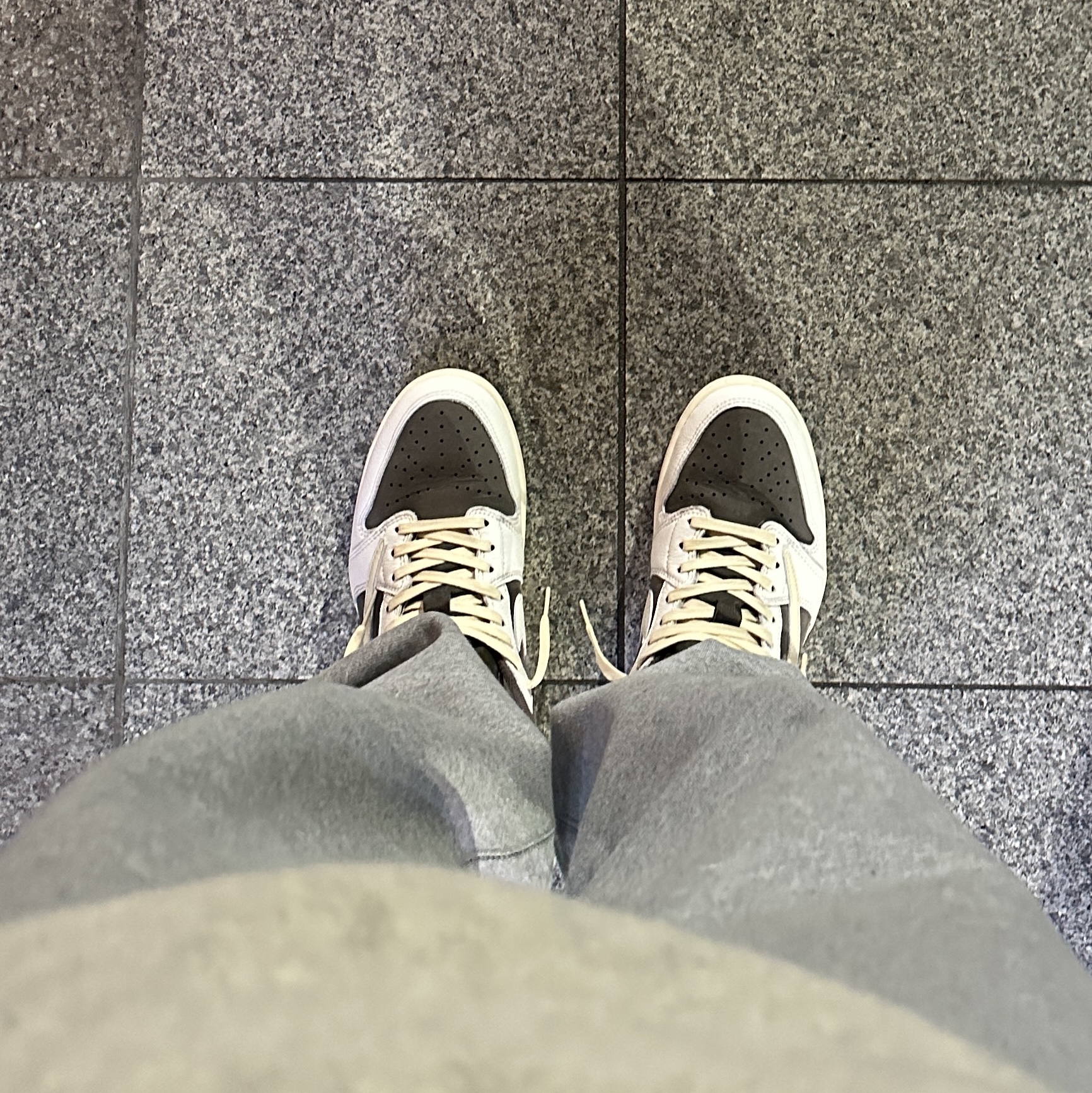 Jordan 1 x Travis Scott Retro Low OG SP Sail and Ridgerock 착용 스타일