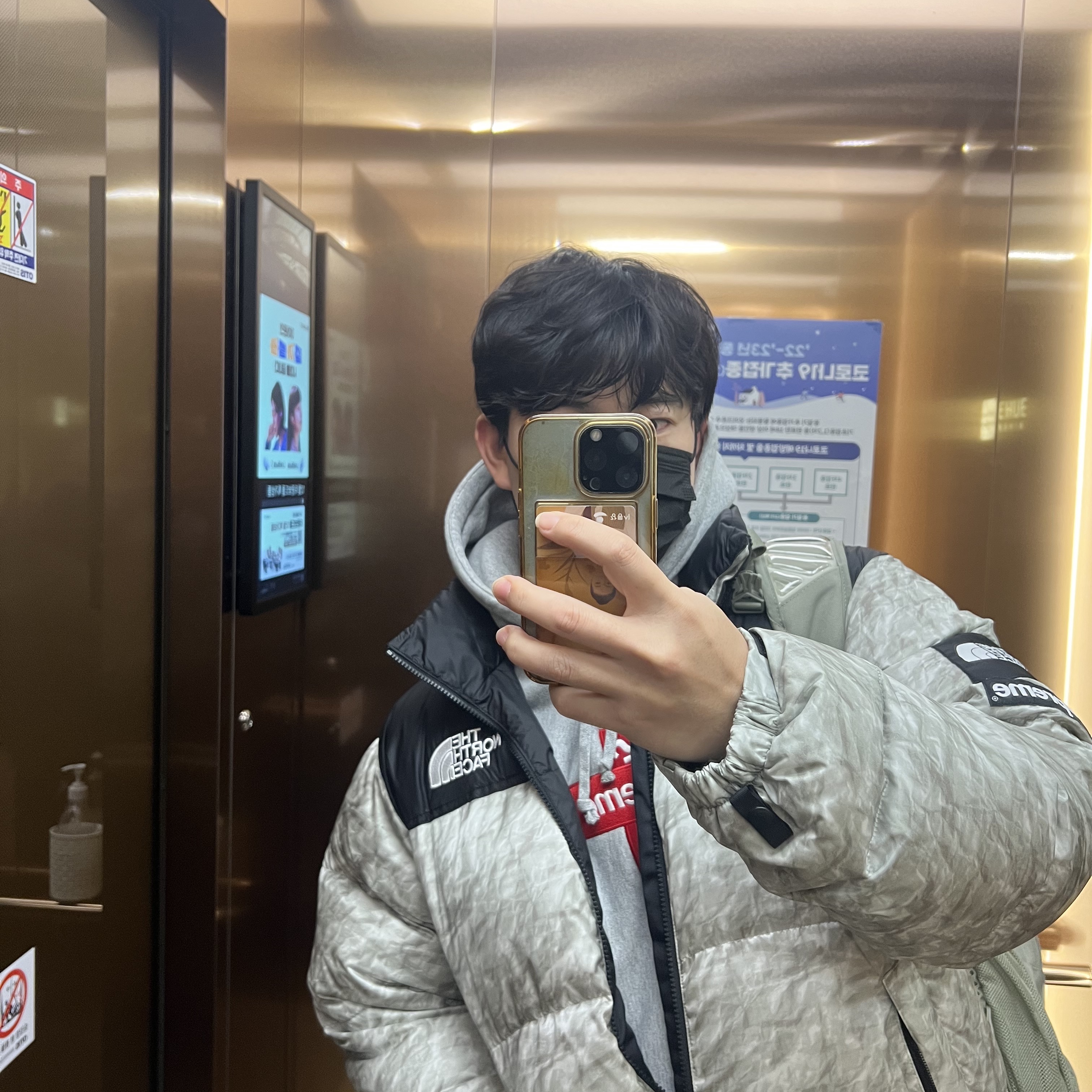Supreme x The North Face Paper Print Nuptse Jacket - 19FW 착용 스타일