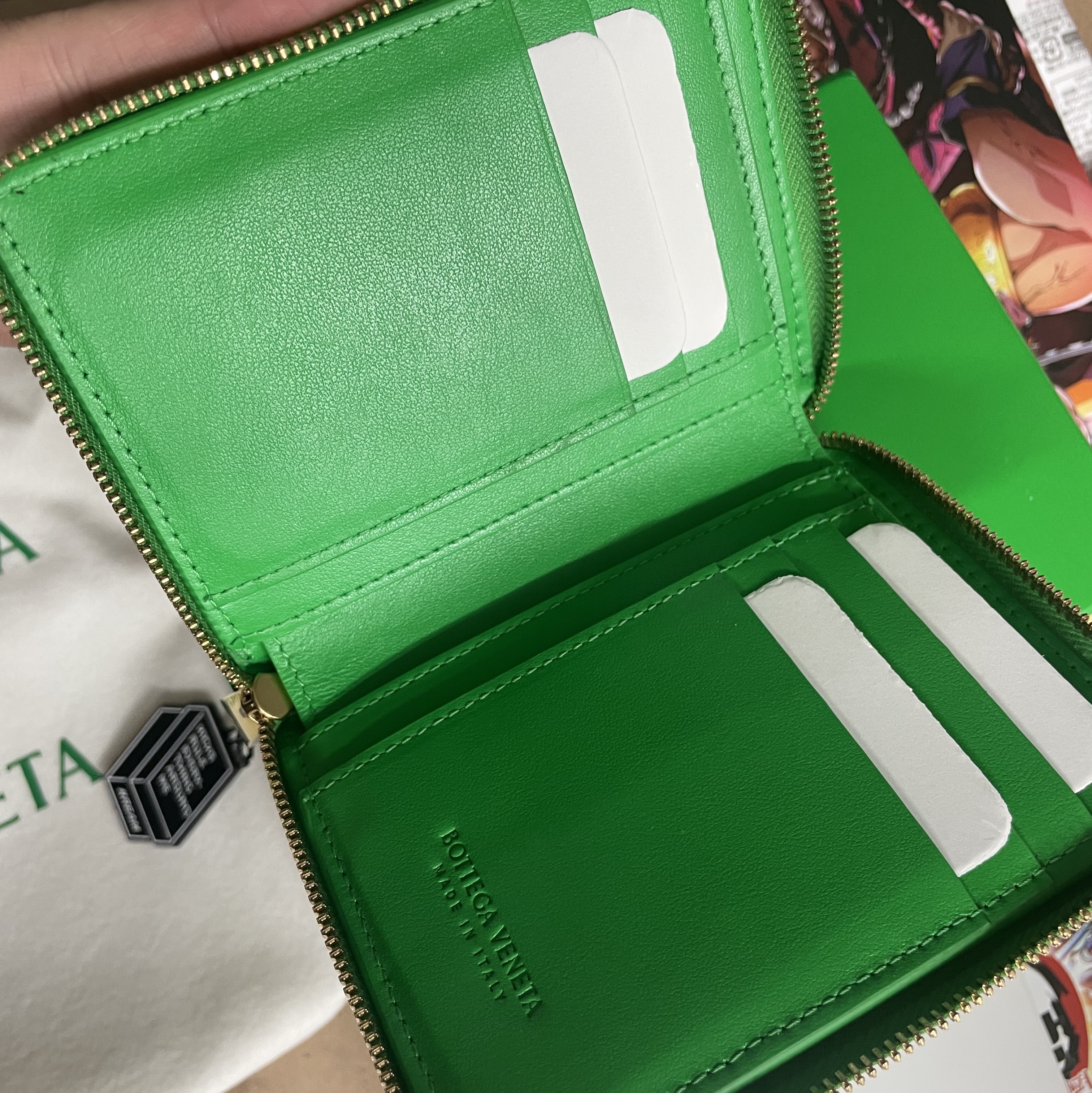 Bottega Veneta Zip Around Wallet Parakeet 착용 스타일 - 3