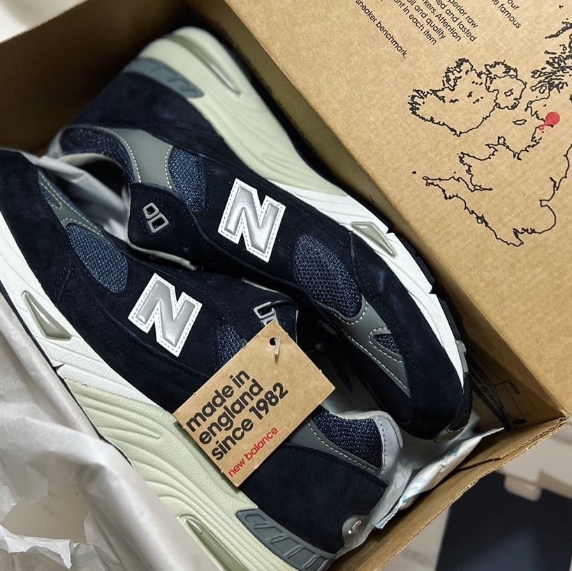 New Balance 991 Made in UK Navy, New Balance 993 Made in USA Grey - D Standard 착용 스타일 - 2