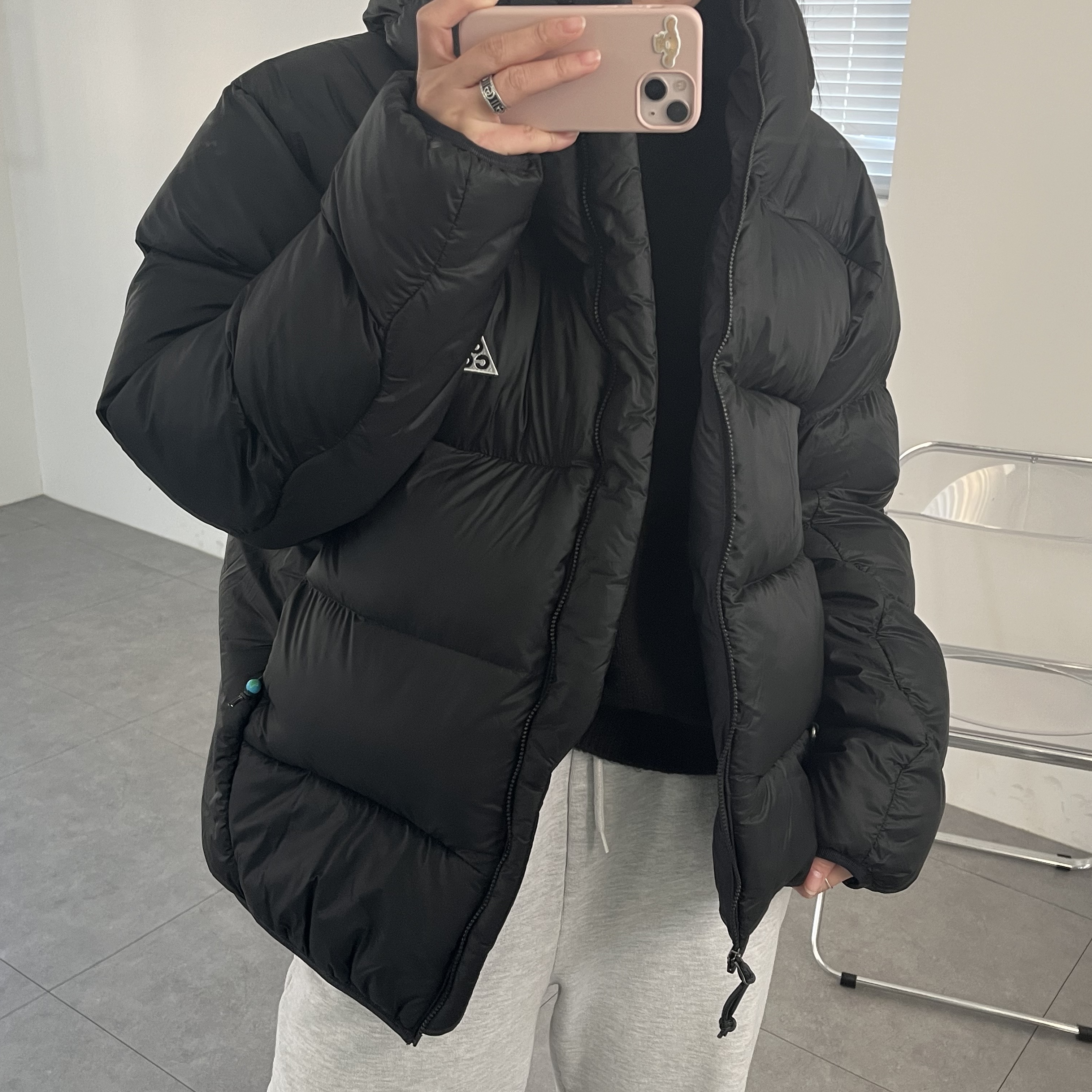 Nike ACG Therma-Fit ADV Lunar Lake Puffer Jacket Black - Asia 착용 스타일