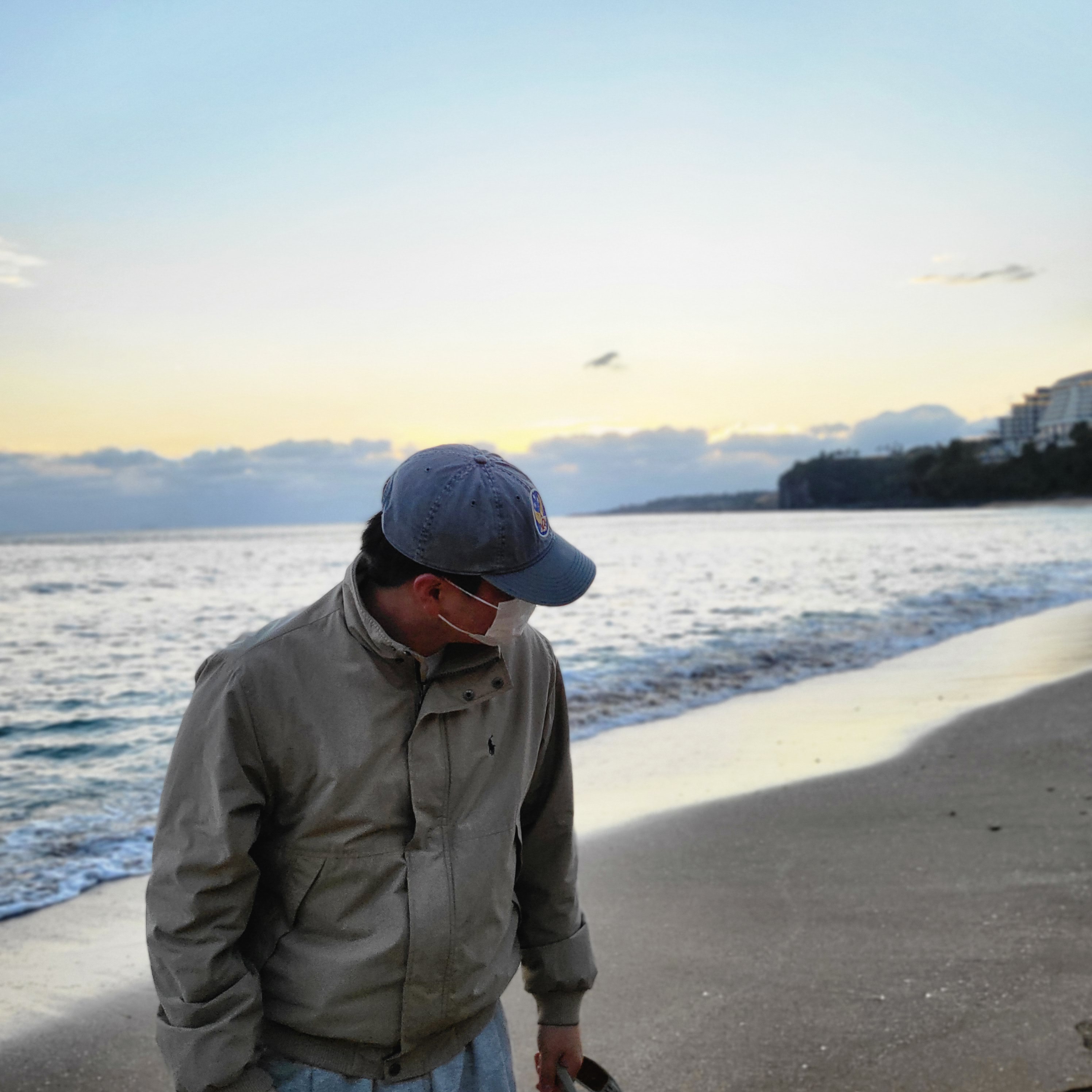Double RL Garment Dyeing Twill Ball Cap Blue 착용 스타일