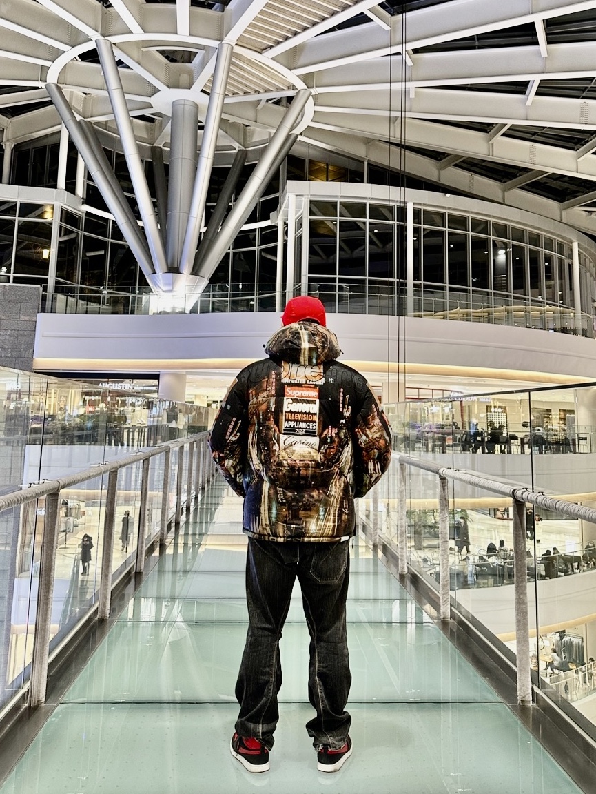 Supreme x The North Face 800-Fill Half Zip Hooded Pullover Times Square - 22FW 착용 스타일 - 2
