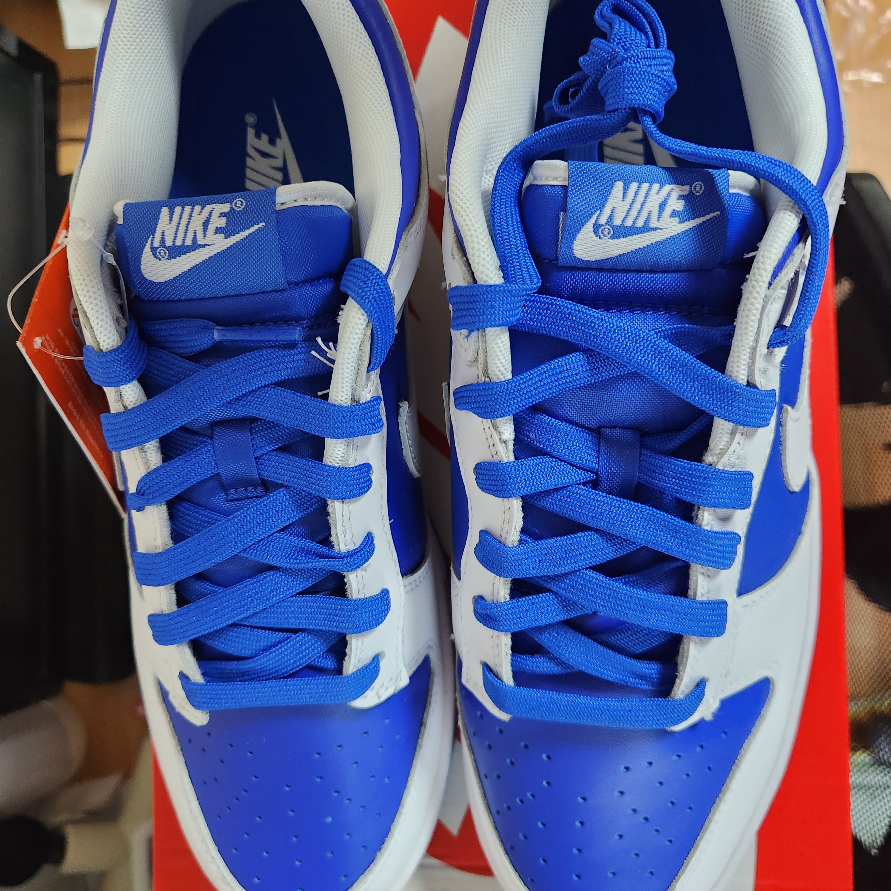 Nike Dunk Low Retro Racer Blue and White 착용 스타일 - 3