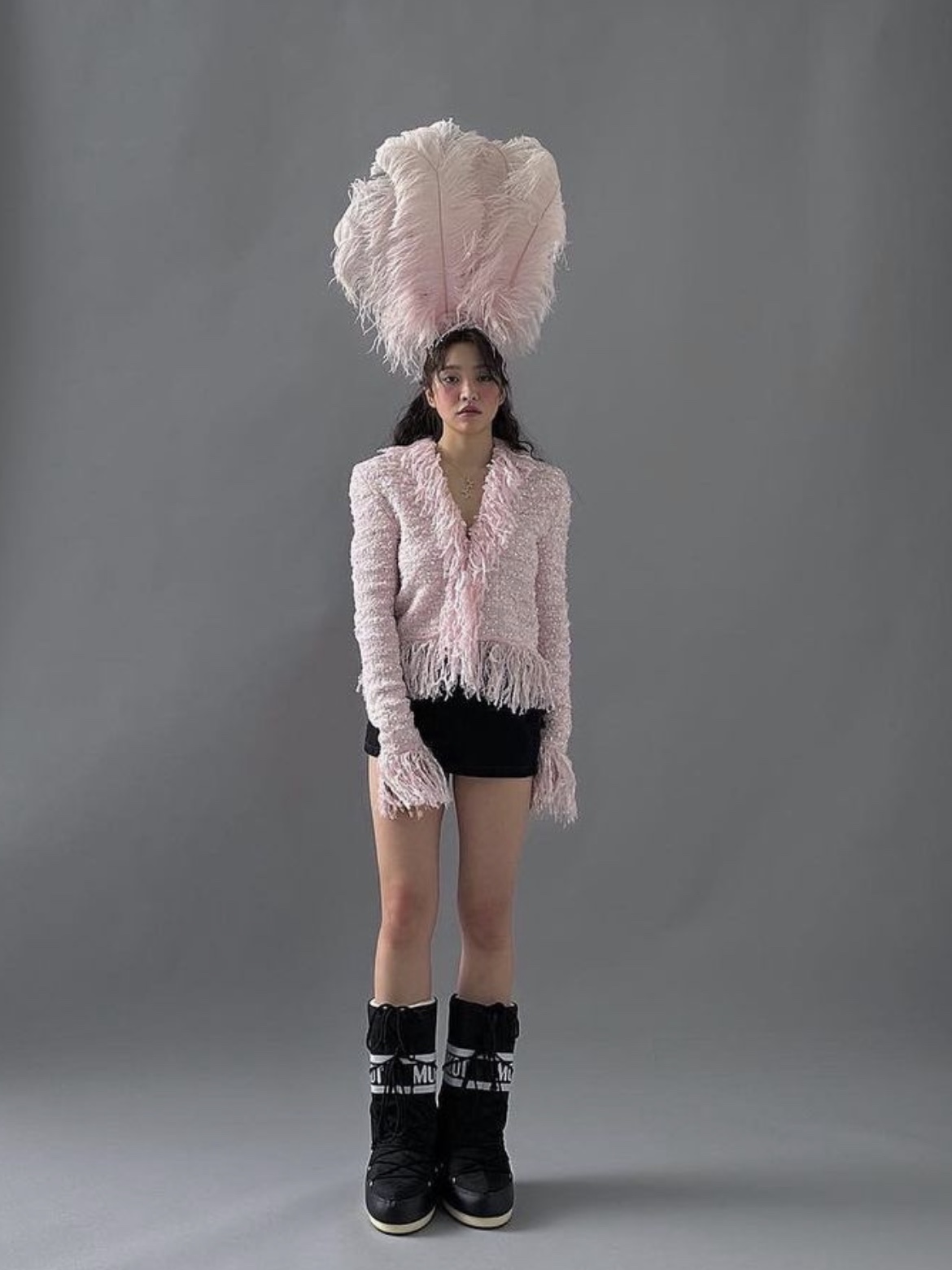 (W) Moon Boot Icon Nylon Boots Black 착용 스타일