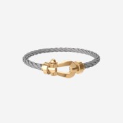 Fred Force 10 Steel Cable Bracelet Large 18K Yellow Gold