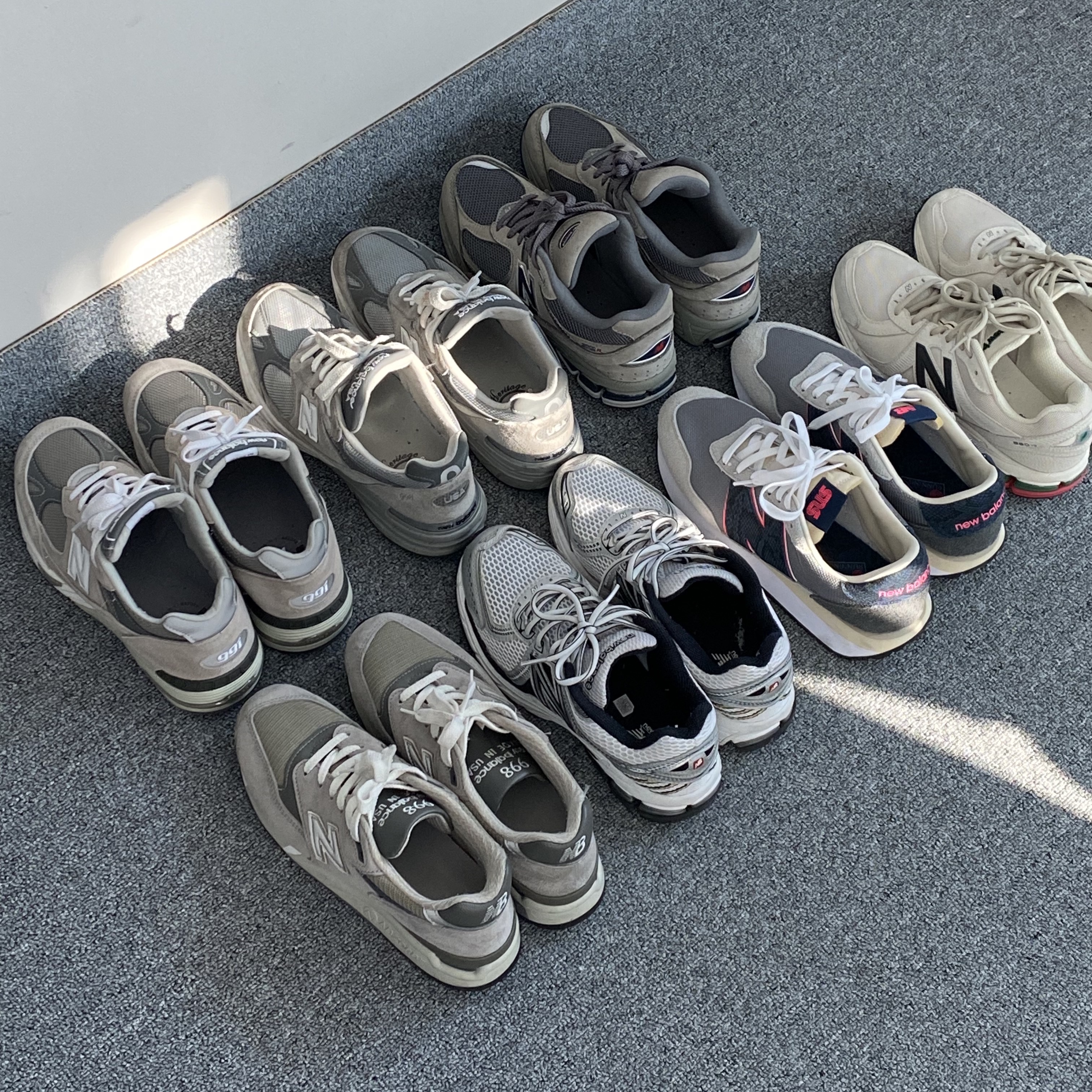 New Balance 991 Made in UK Grey, New Balance 998 Made in USA Bringback 착용 스타일 - 2