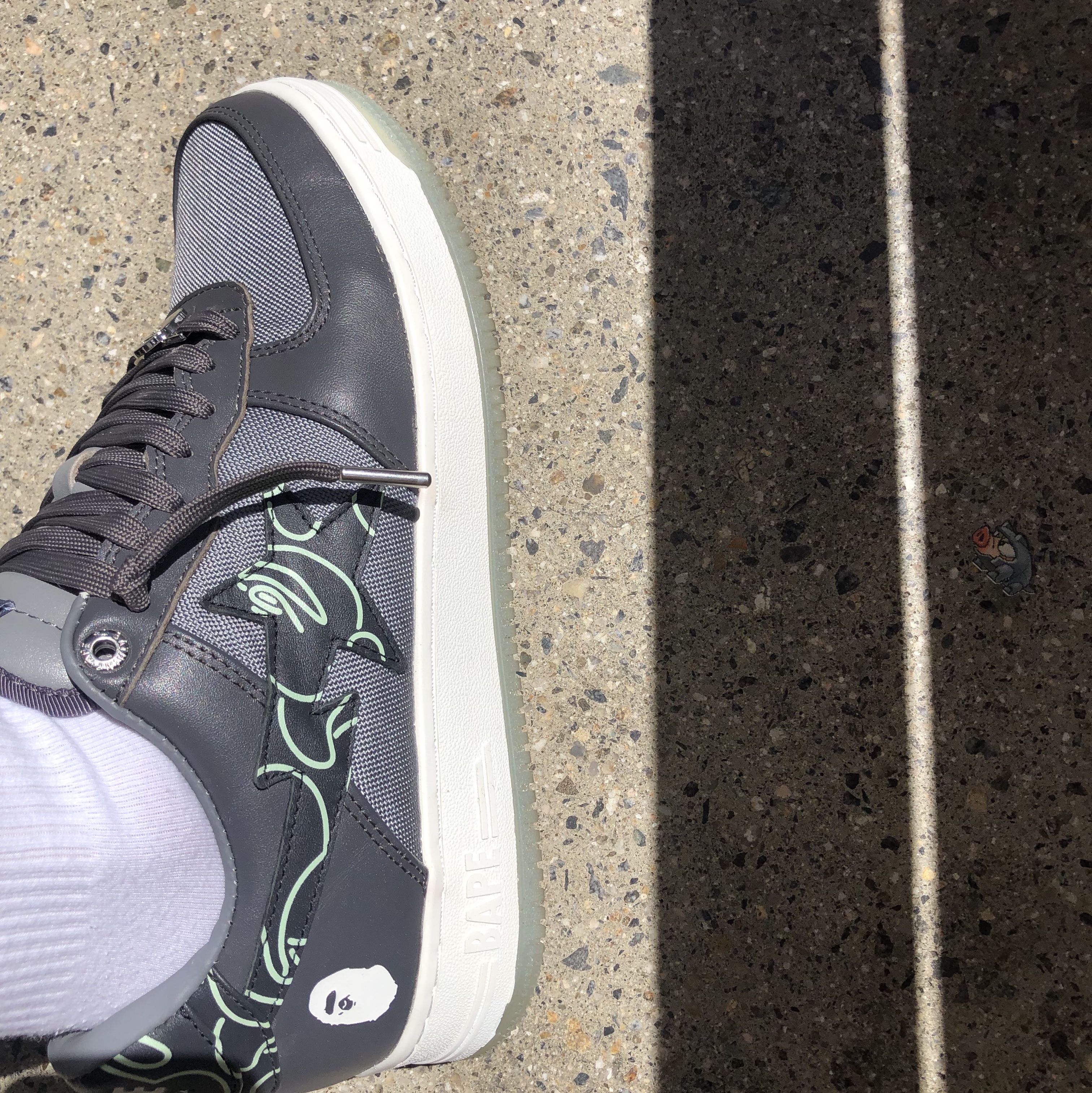 BAPE Bape Sta Low #1 Dark Grey 착용 스타일 - 1