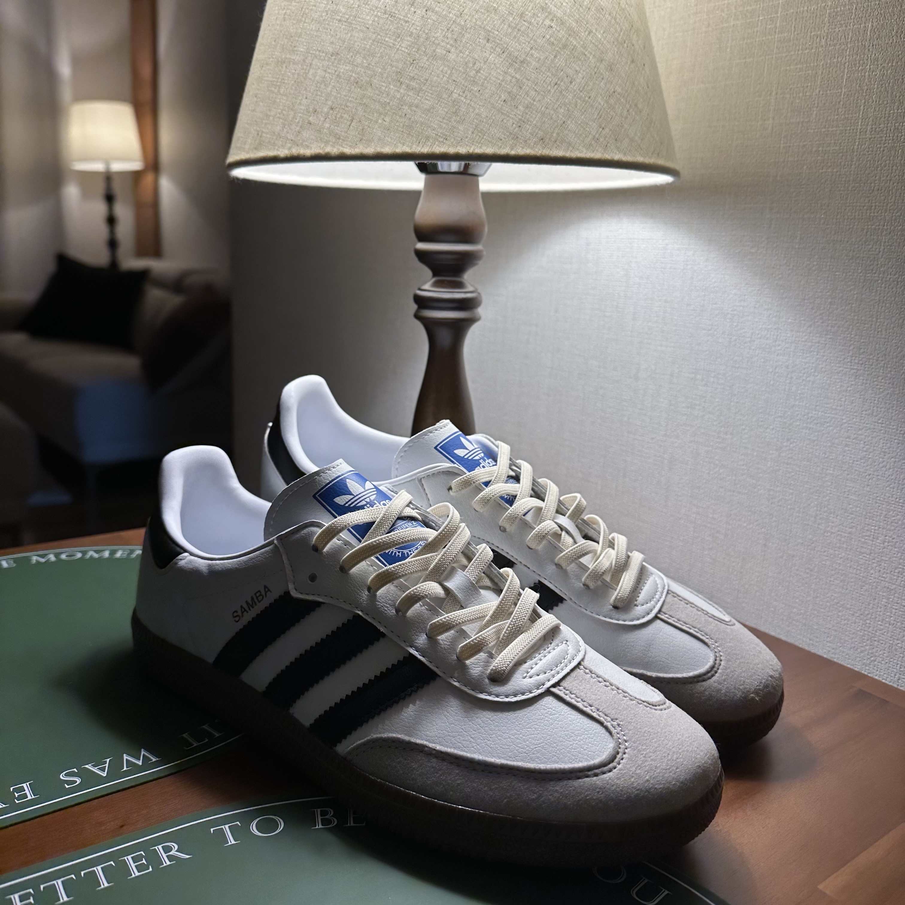 Adidas Samba Vegan White Black 착용 스타일