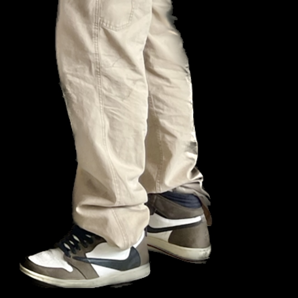 Jordan 1 x Travis Scott Retro High OG SP Mocha, Jordan x Travis Scott Canvas Pants - Asia 착용 스타일