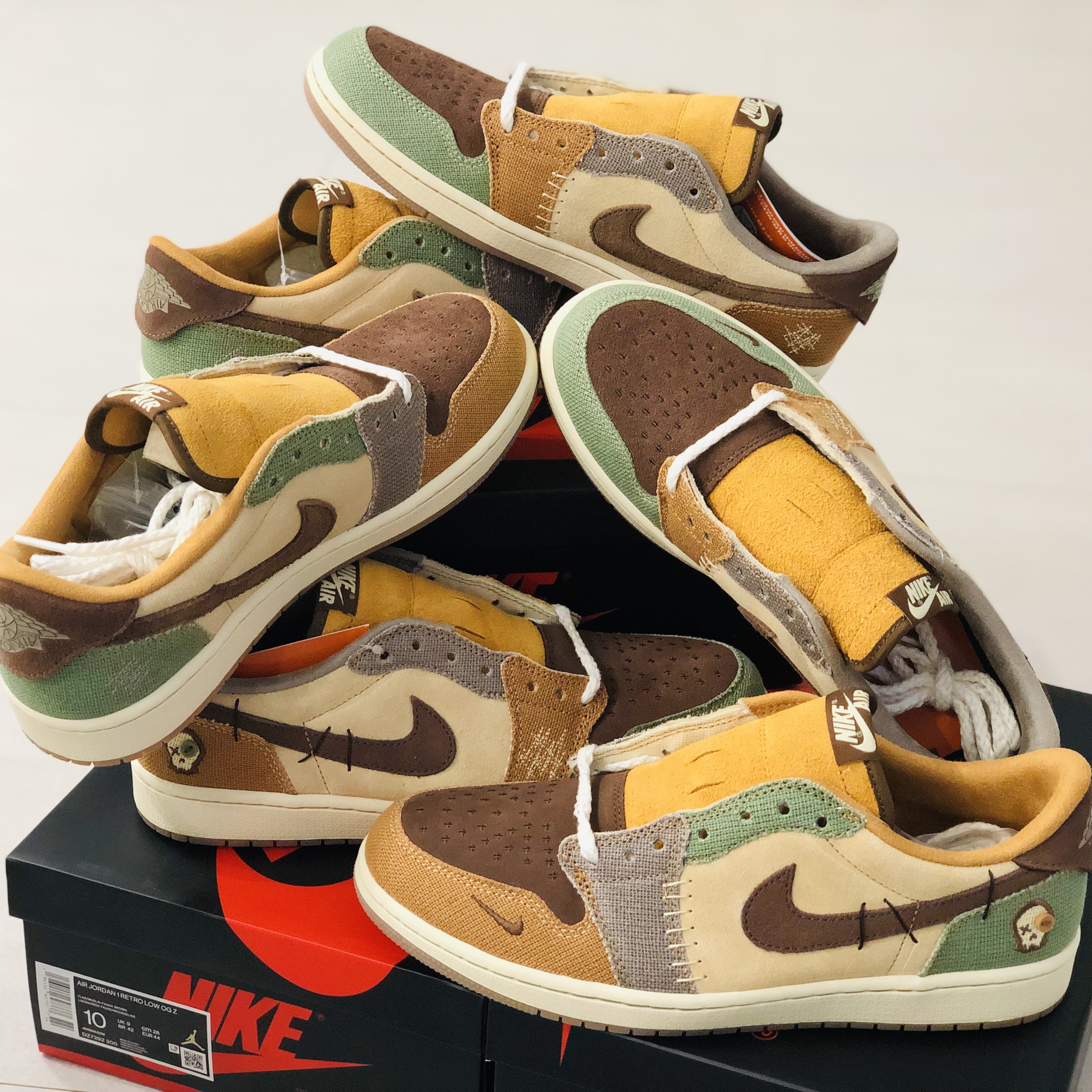 Jordan 1 x Zion Williamson Retro Low OG Flax and Oil Green 착용 스타일