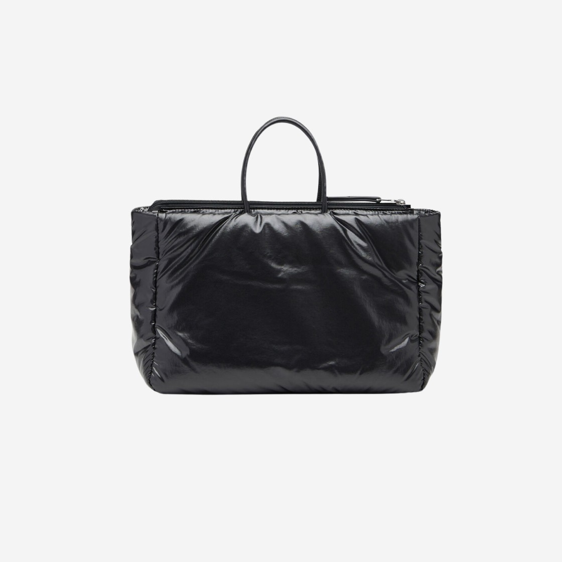 Diesel Puff DSL Medium Tote Bag with Inlaid Logo Black 상세 이미지 3