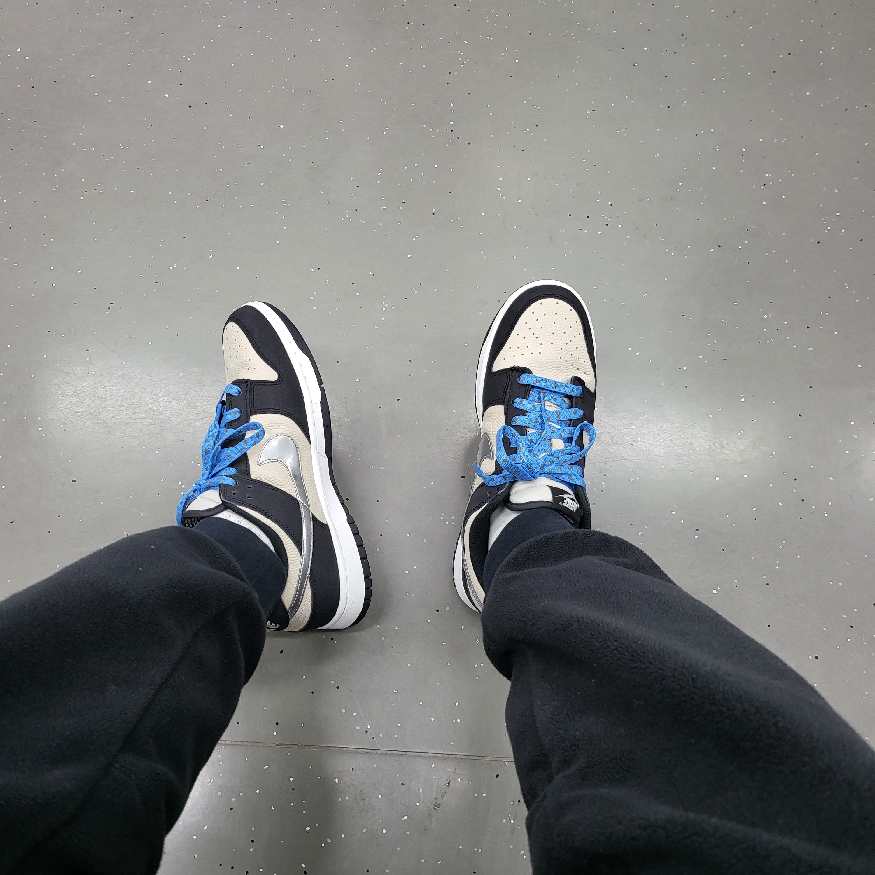 (W) Nike Dunk Low Light Bone Metallic Silver 착용 스타일