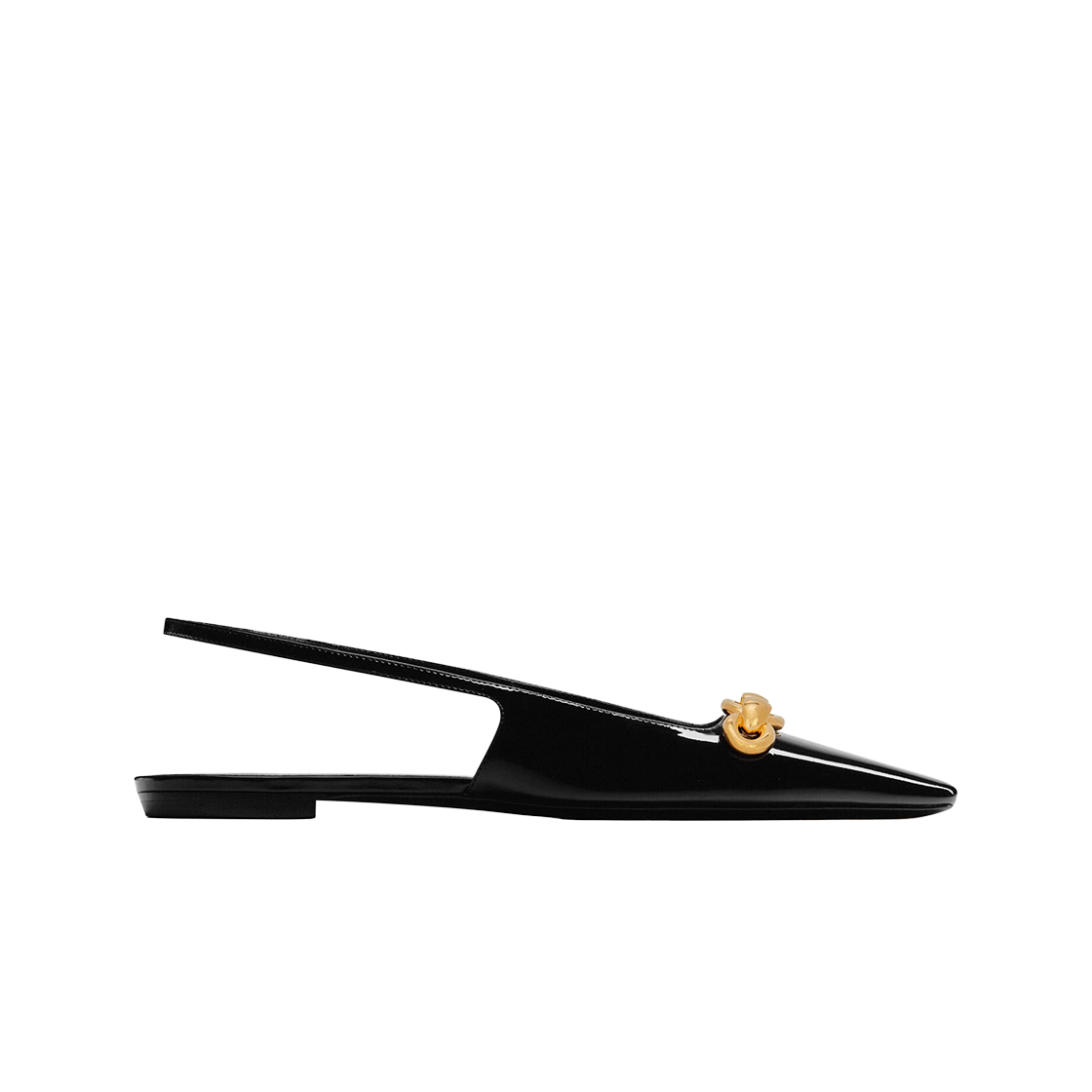 (W) 생로랑 페이턴트 레더 블레이드 슬링백 플랫 블랙((W) Saint Laurent Blade Slingback Flat in Patent Leather Black) - 1
