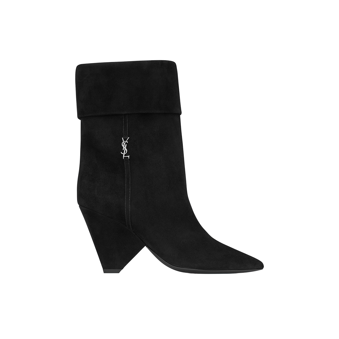 (W) 생로랑 스웨이드 니키 부츠 블랙((W) Saint Laurent Niki Boots in Suede Black) - 1