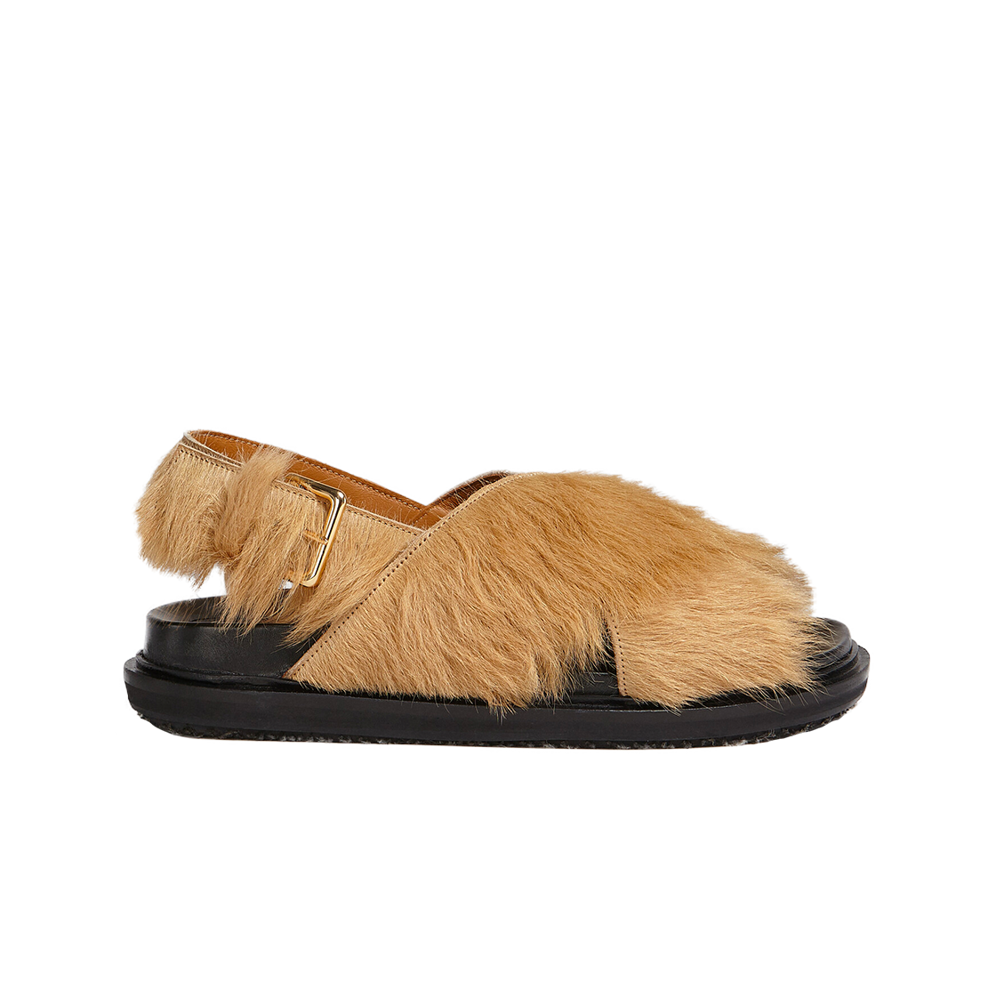(W) 마르니 카프스킨 롱 헤어 퍼스벳 샌들 소프트 베이지((W) Marni Calfskin Long Hair Fussbett Sandal Soft Beige) - 1