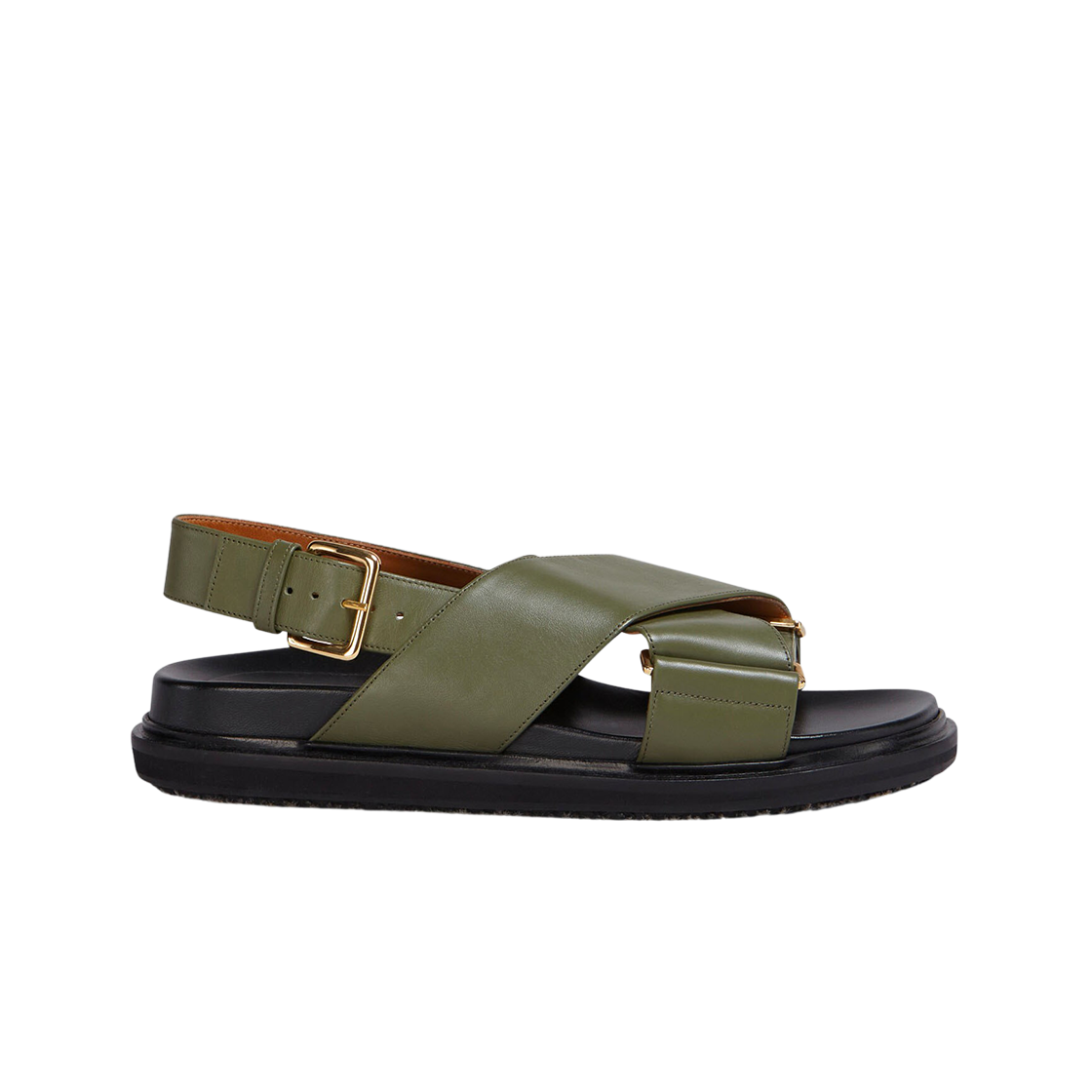 (W) 마르니 레더 퍼스벳 샌들 다크 올리브((W) Marni Leather Fussbett Sandal Dark Olive)