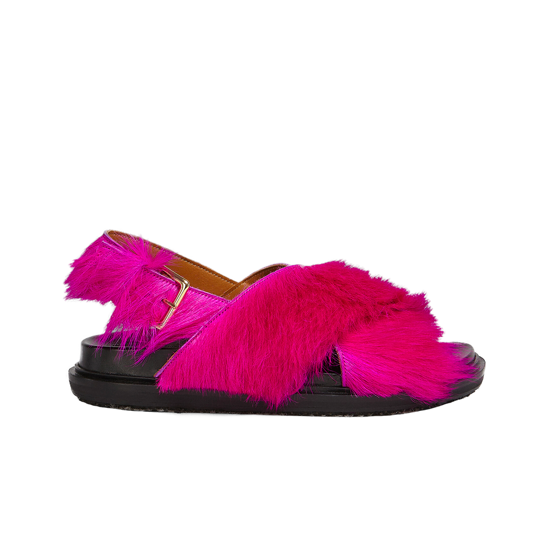 (W) 마르니 카프스킨 롱 헤어 퍼스벳 샌들 푸시아 | Marni | KREAM (W) Marni Calfskin Long Hair Fussbett Sandal Fuchsia