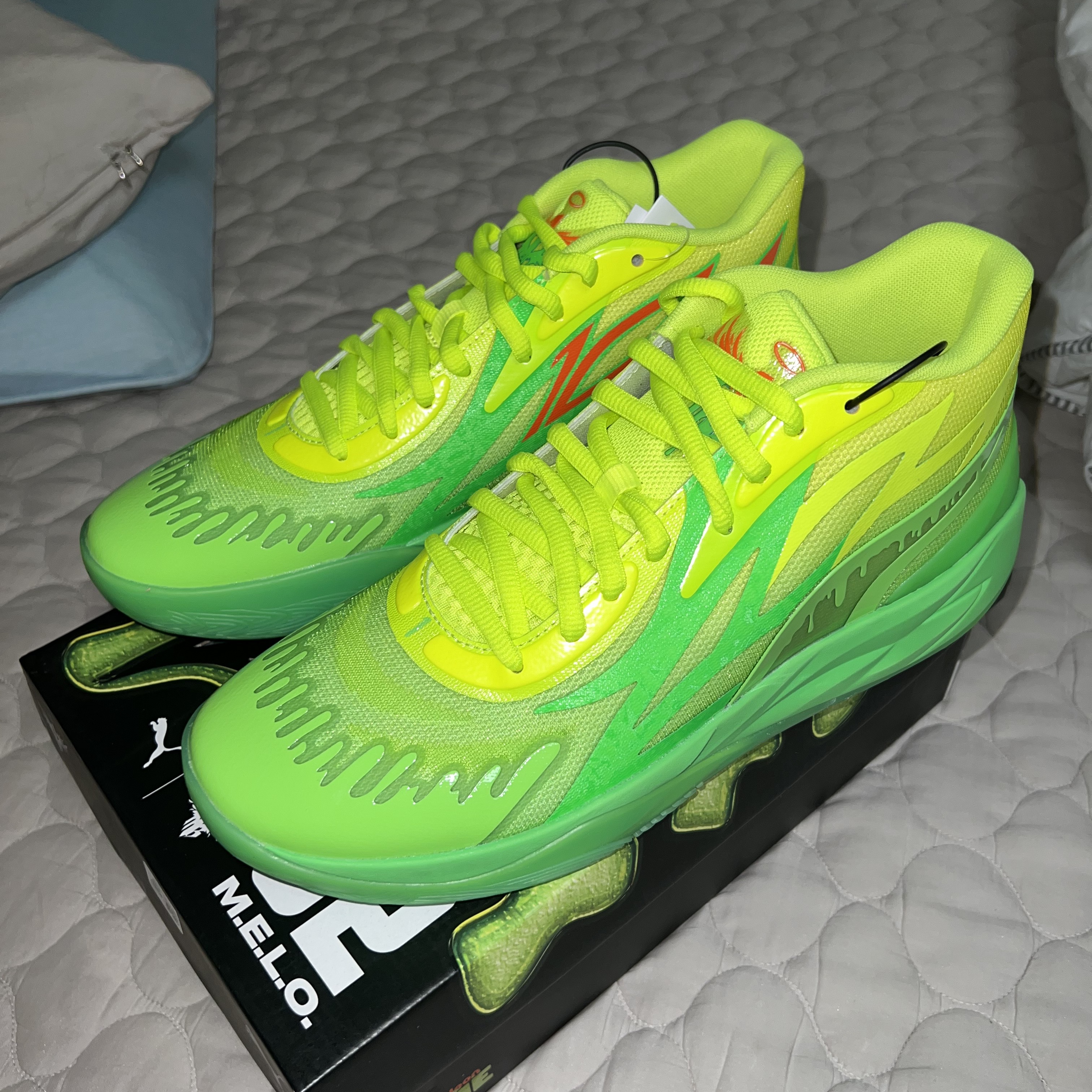 Puma MB.02 Lamelo Ball Fluro Green Lime Squeeze 착용 스타일 - 2
