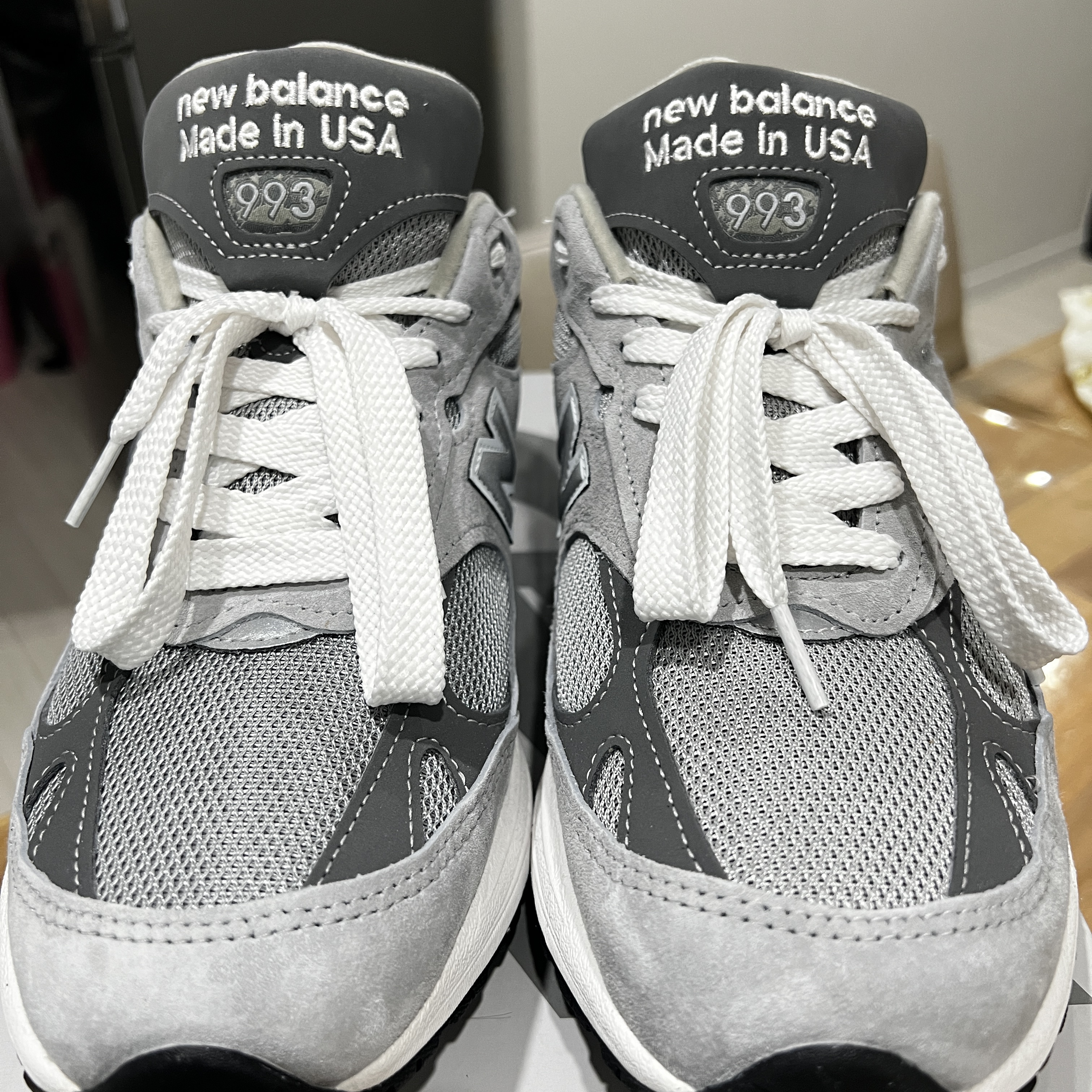 New Balance 993 Made in USA Grey - D Standard 착용 스타일 - 2