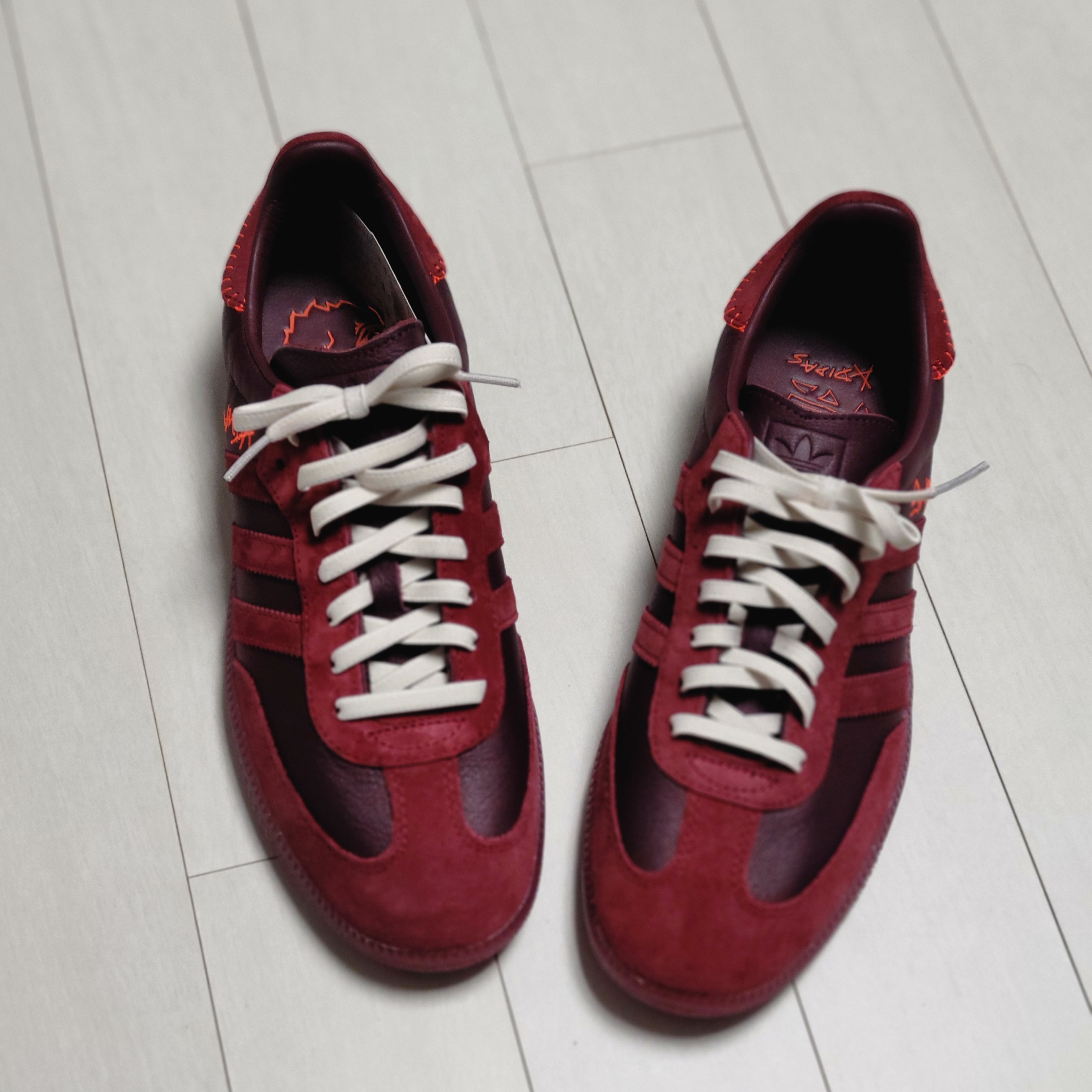 Adidas x Jonah Hill Samba Maroon 착용 스타일 - 1