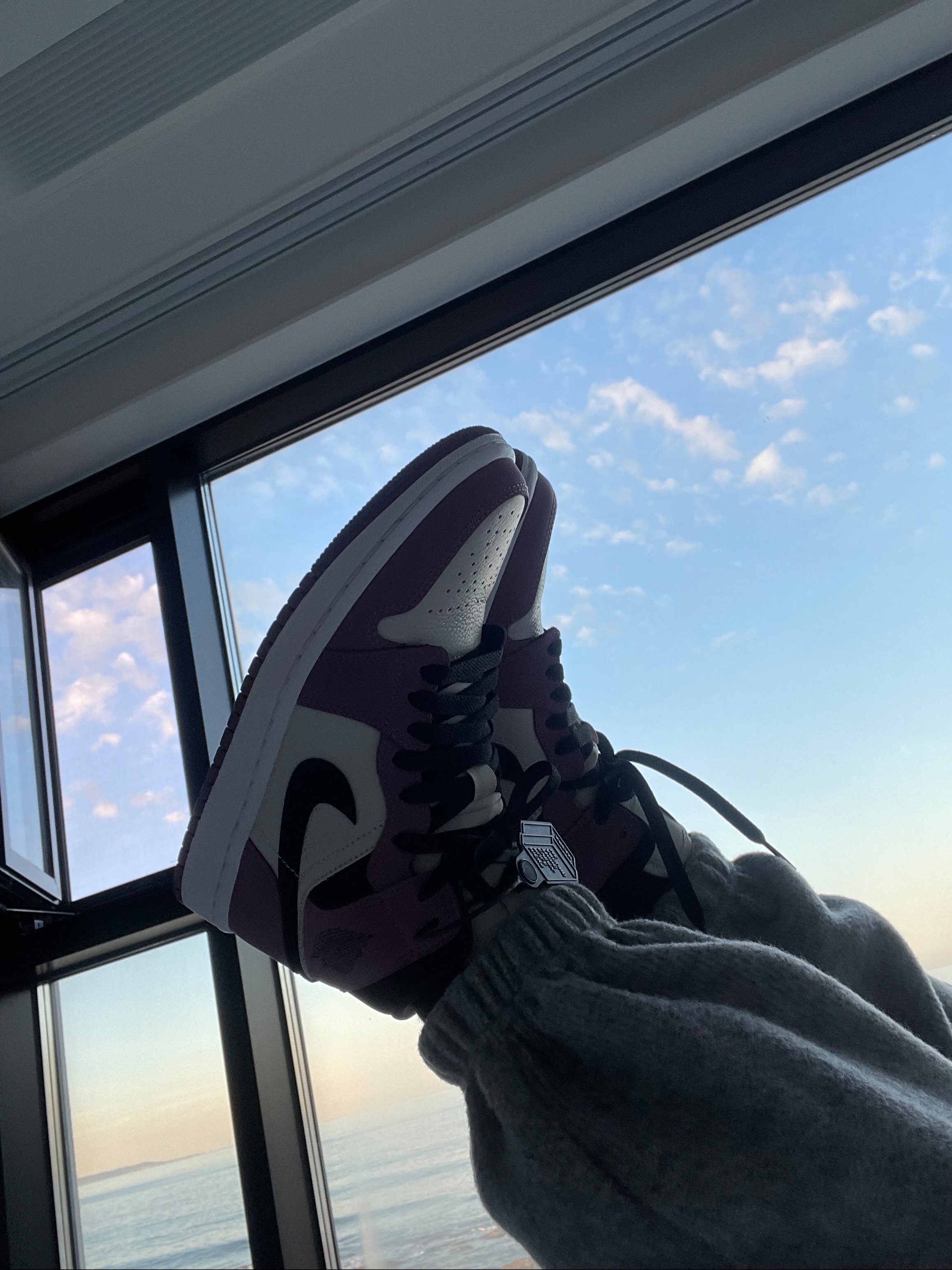 (W) Jordan 1 Mid SE Light Mulberry 착용 스타일