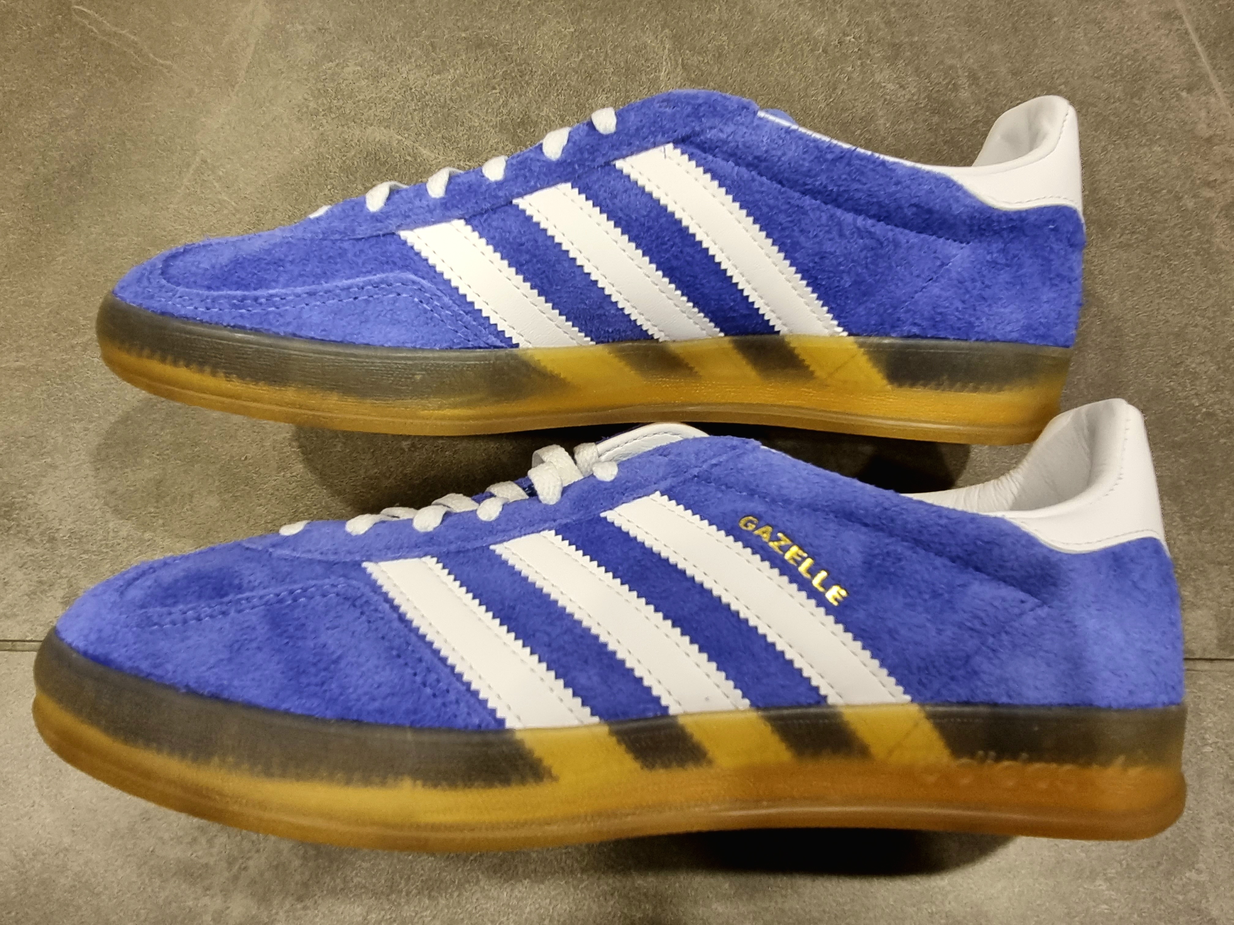 (W) Adidas Gazelle Indoor Blue Fusion Cloud White 착용 스타일 - 4