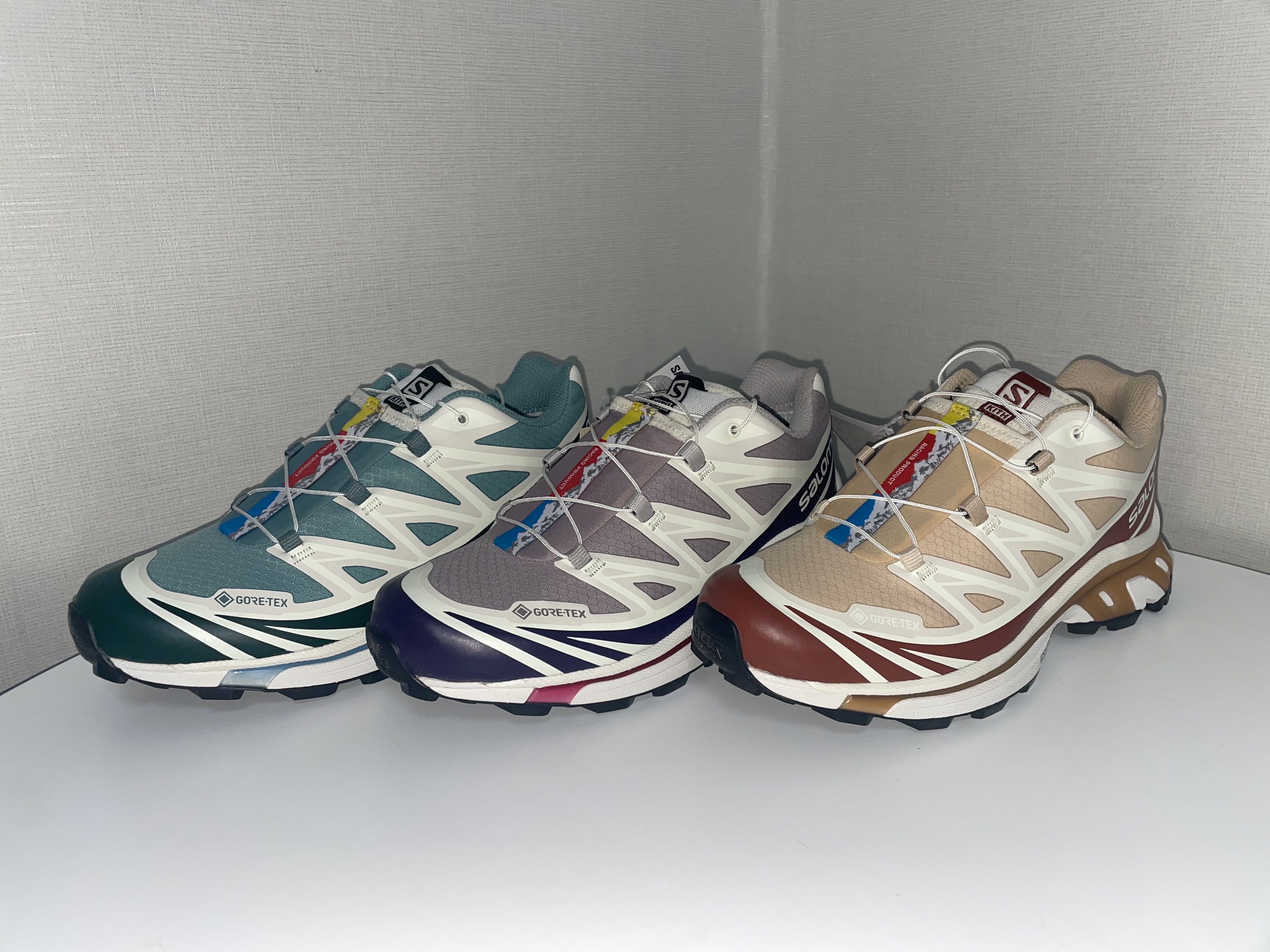 Salomon x Kith XT-6 Gore-Tex Quail Moonscape Vanilla Ice, Salomon x Kith XT-6 Gore-Tex Hazelnut Burnt Henna Vanilla Ice 착용 스타일