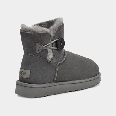 (W) UGG Mini Bailey Button II Boots Grey 착용 스타일 - 5