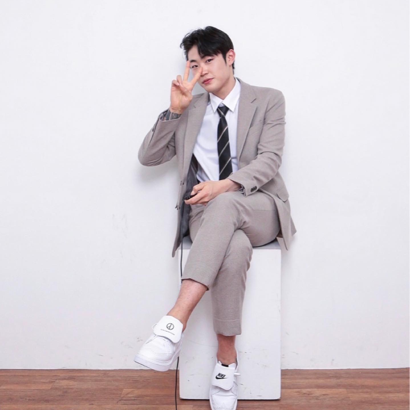 Nike x Peaceminusone Kwondo1 White 착용 스타일