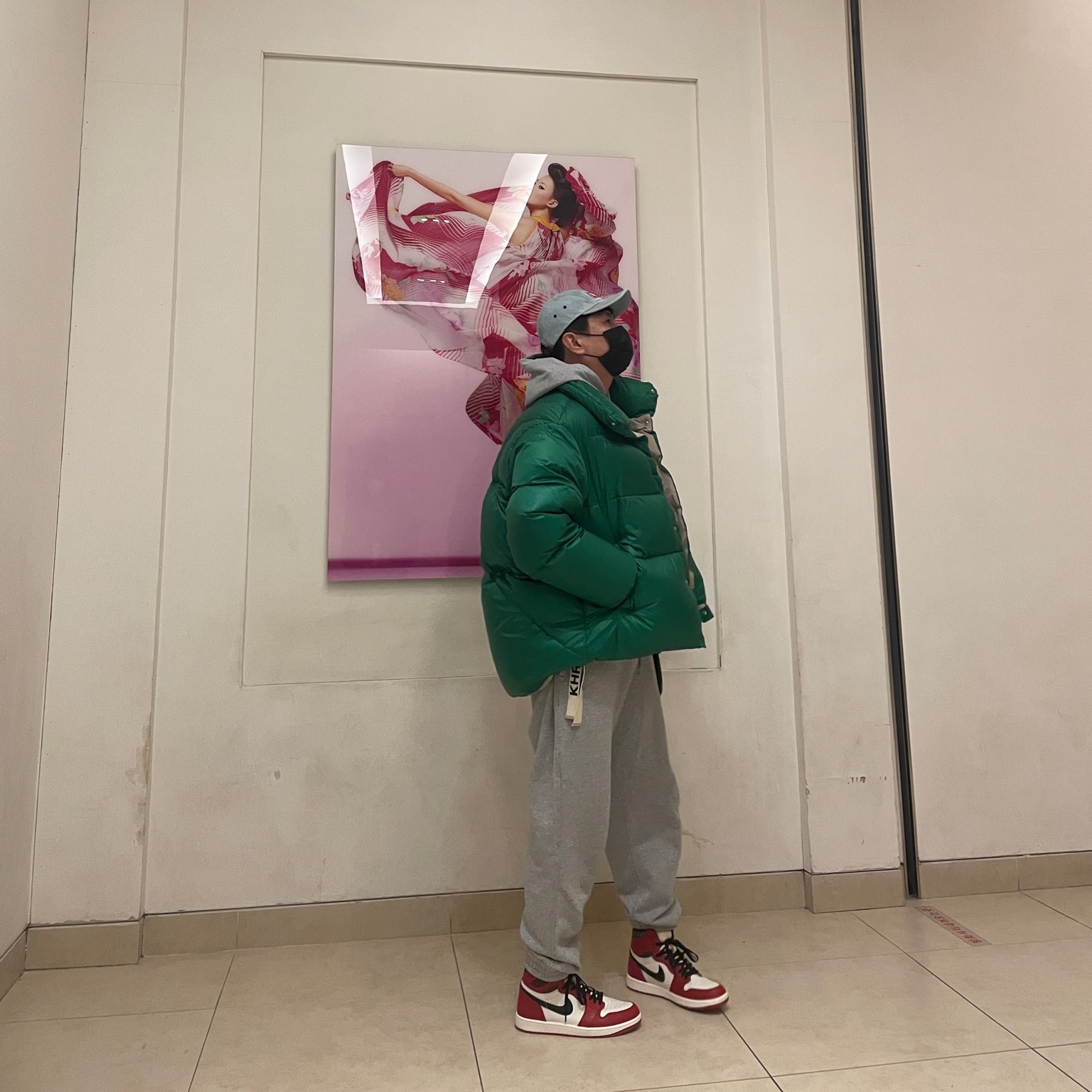 Jordan 1 Retro High OG Chicago 2022, Supreme Washed Chino Twill Camp Cap Denim - 21SS 착용 스타일