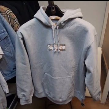 Supreme x Burberry Box Logo Hooded Sweatshirt Heather Grey - 22SS 착용 스타일